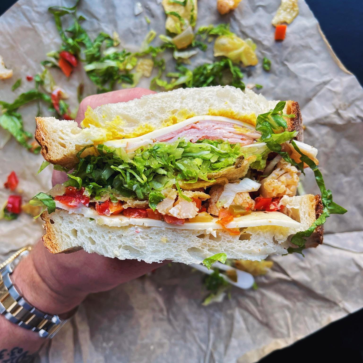 The Hero from Outpost Sandwiches in WA. Ham, lettuce, tomato