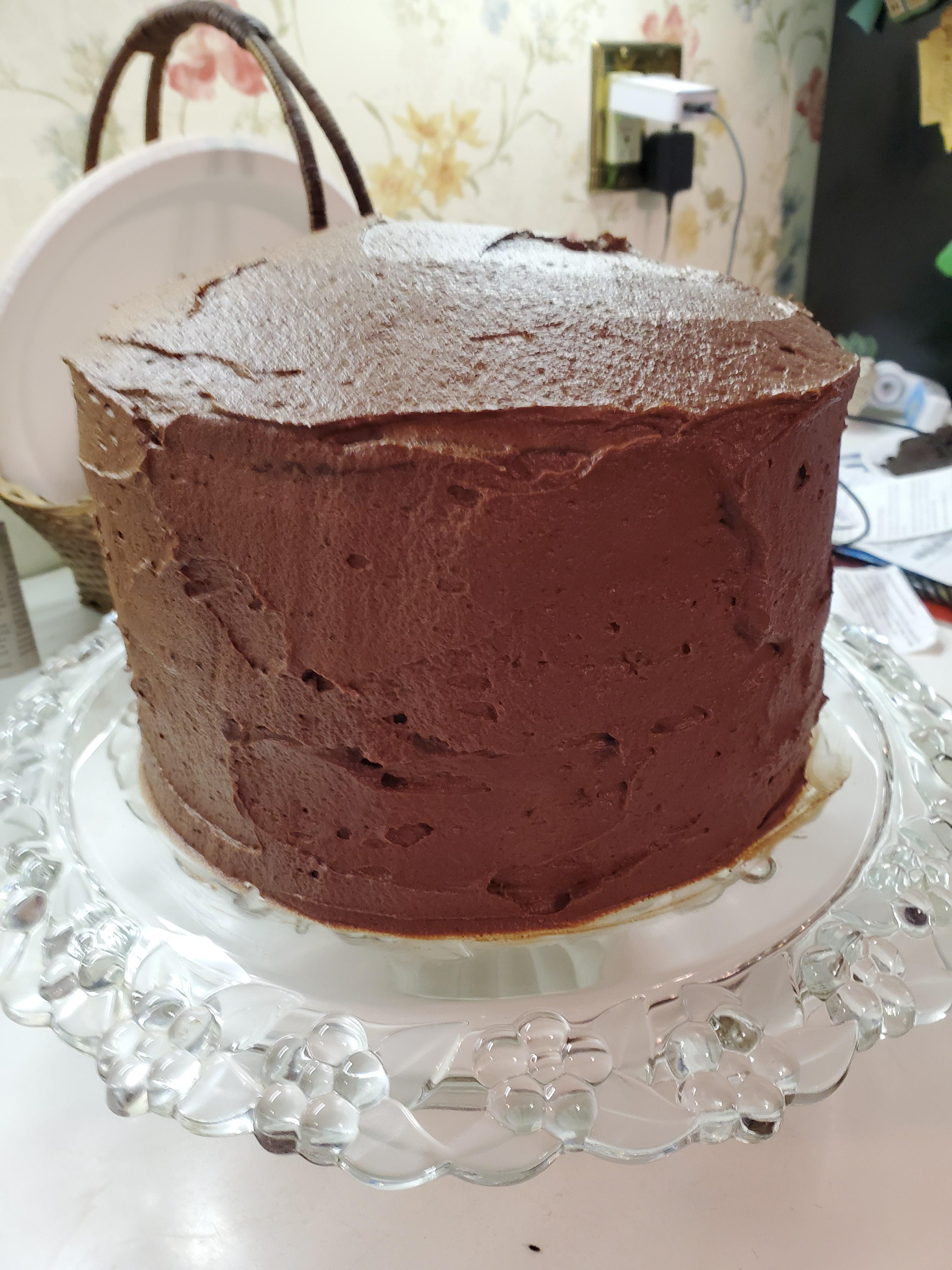 My mom wanted a birthday cake, and this was my first real attempt at