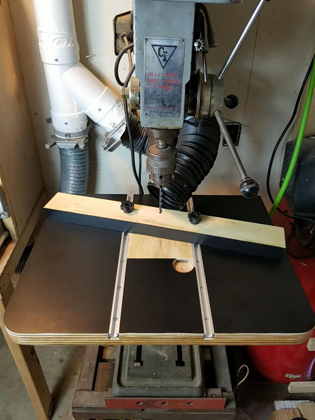 Finished this simple drill press table. r/woodworking