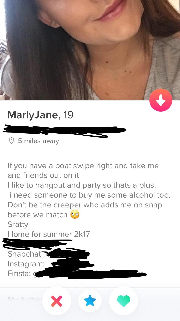 Okay… then why put your Snapchat in your bio? Tinder