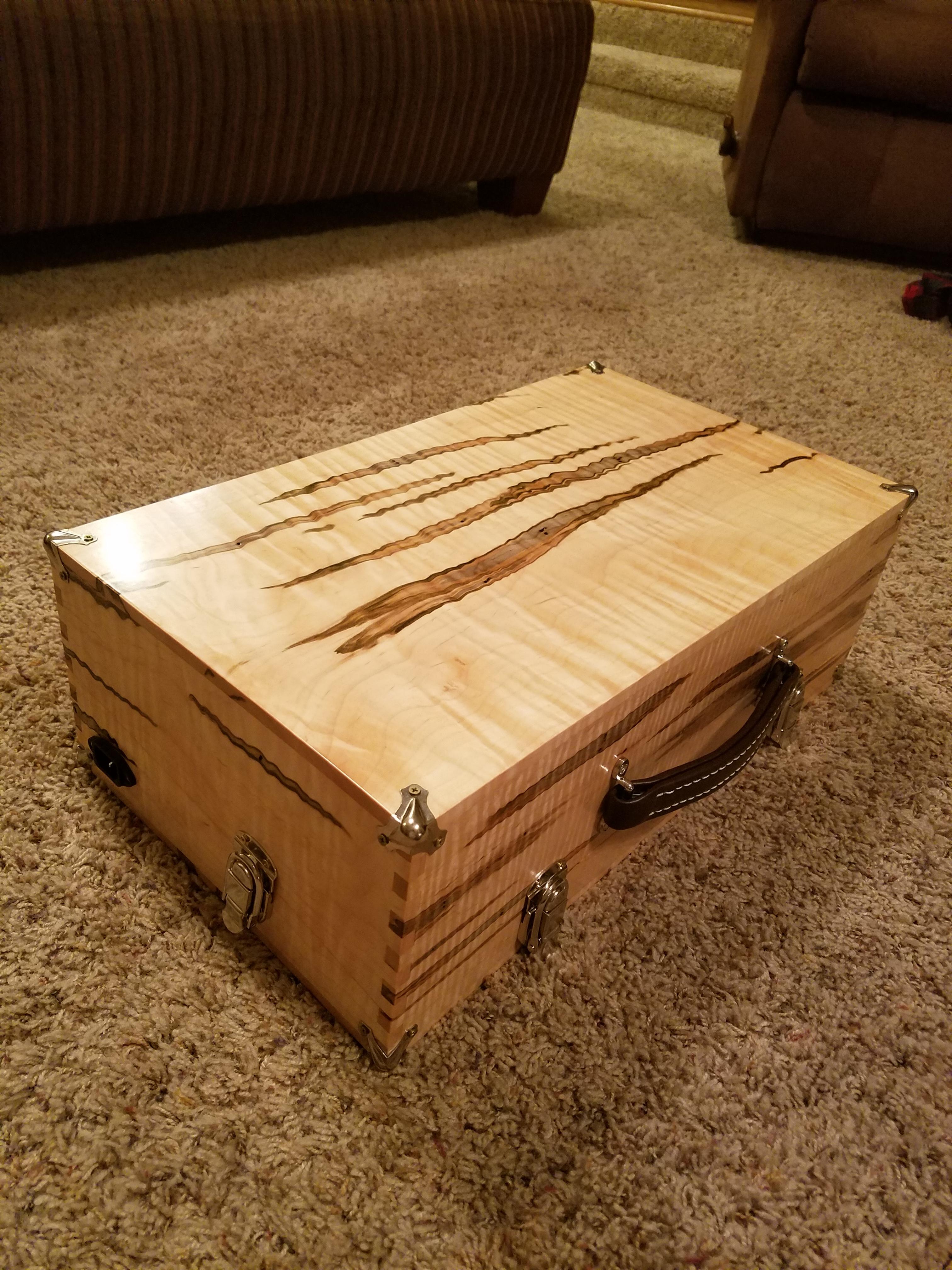 Guitar pedal board box for a friend r/woodworking
