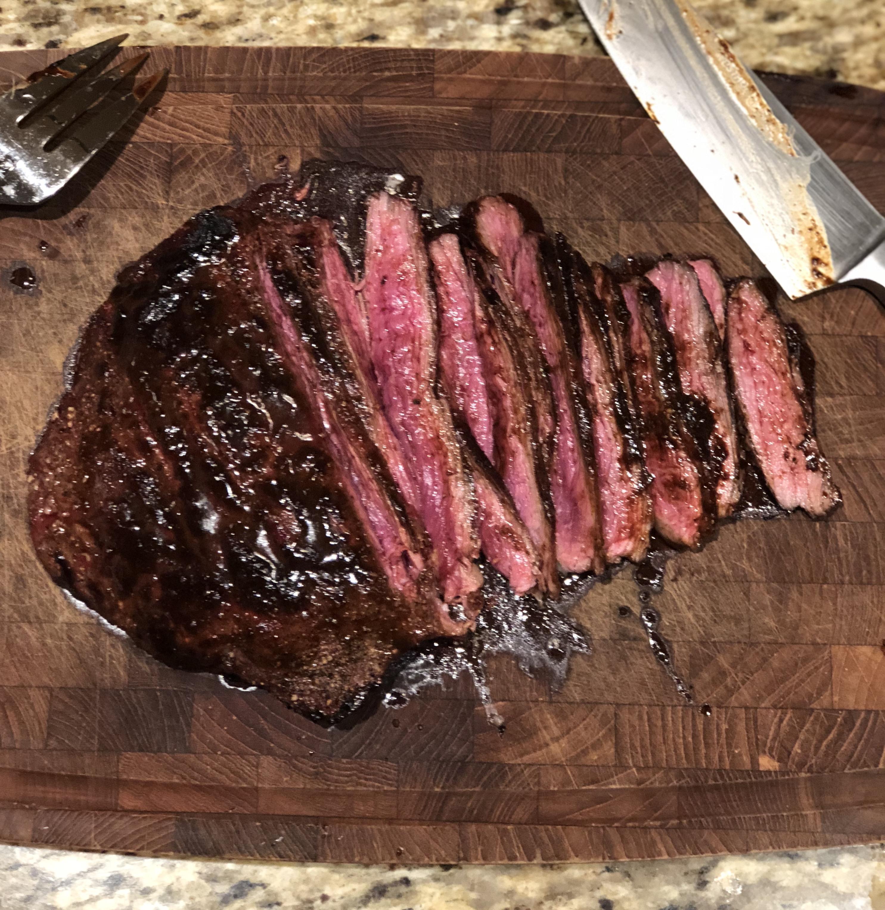 Flank Steak with Hoisin Sauce. Grilled over Charcoal. MONEY SHOT r/steak