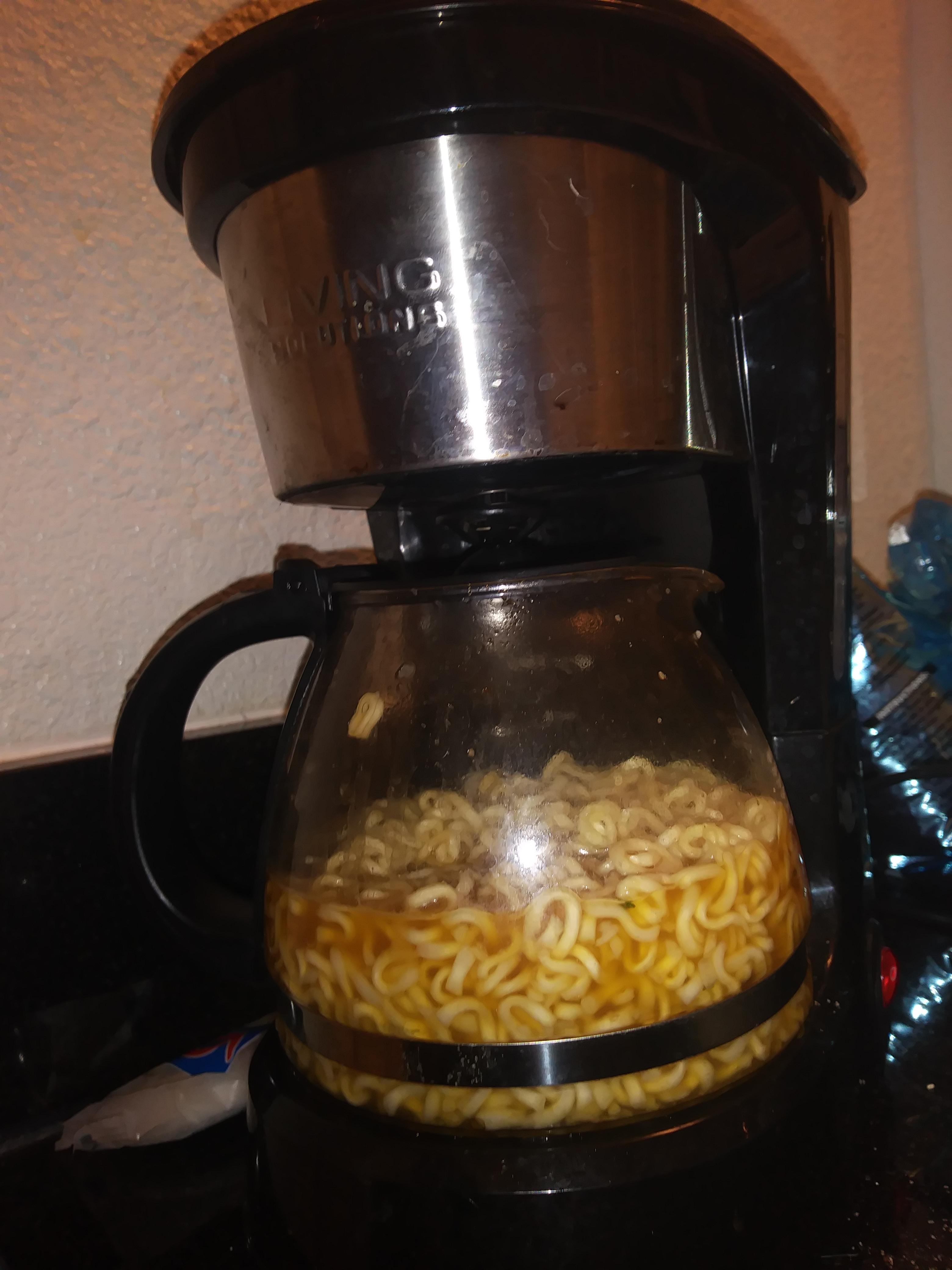 There's no microwave or stove to cook on at this hotel, so I found