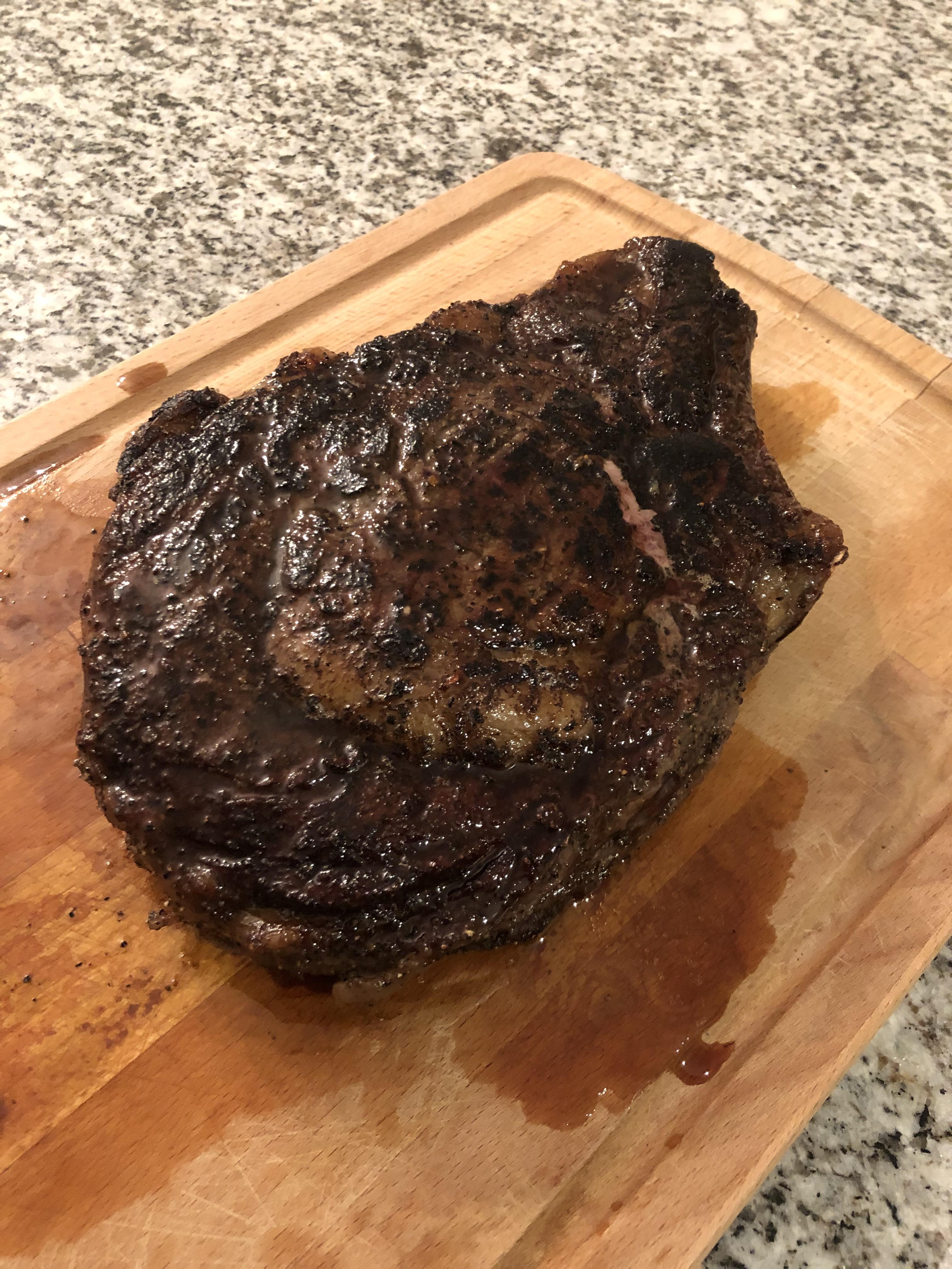 Reverse seared this two pound bonein ribeye. r/steak