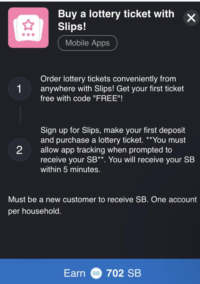 Slips lottery tickets r/SwagBucks