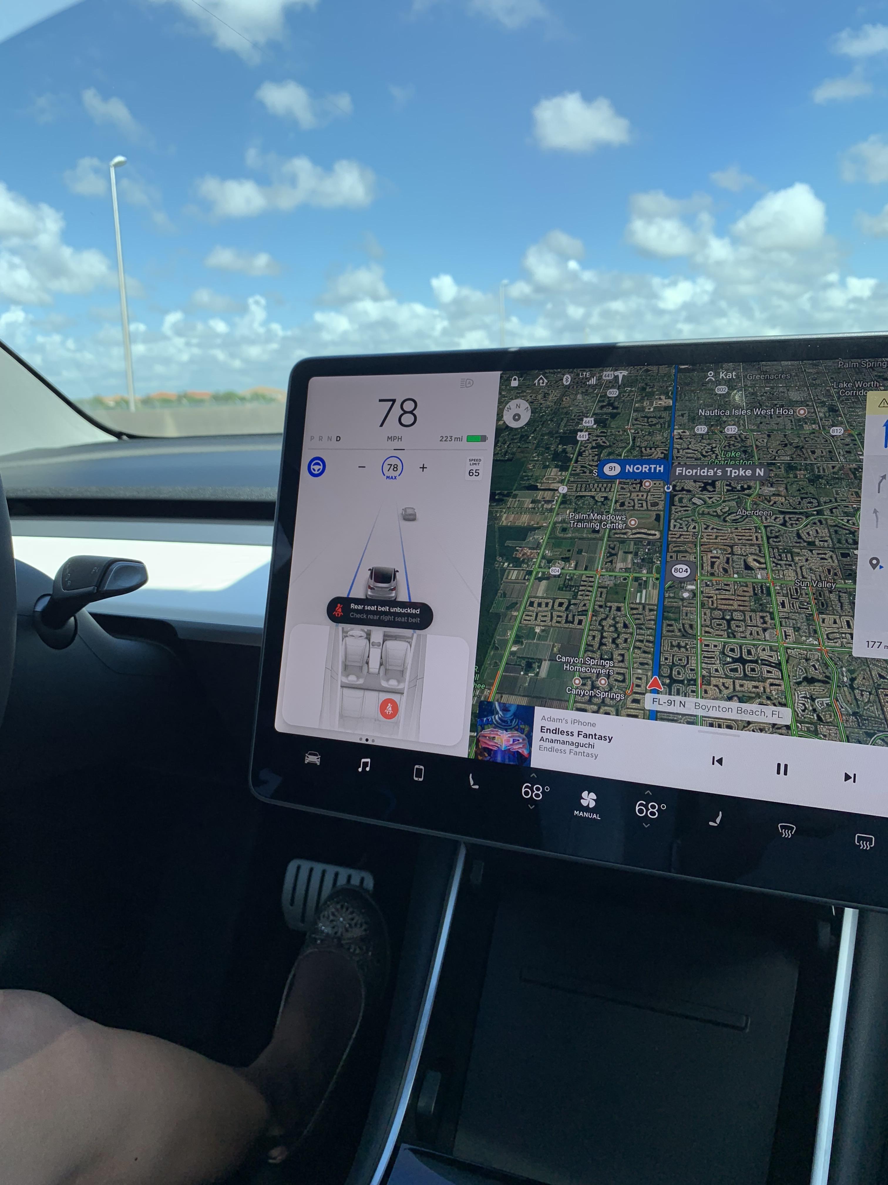 When you lay the passenger seat all the way back, the seatbelt warning