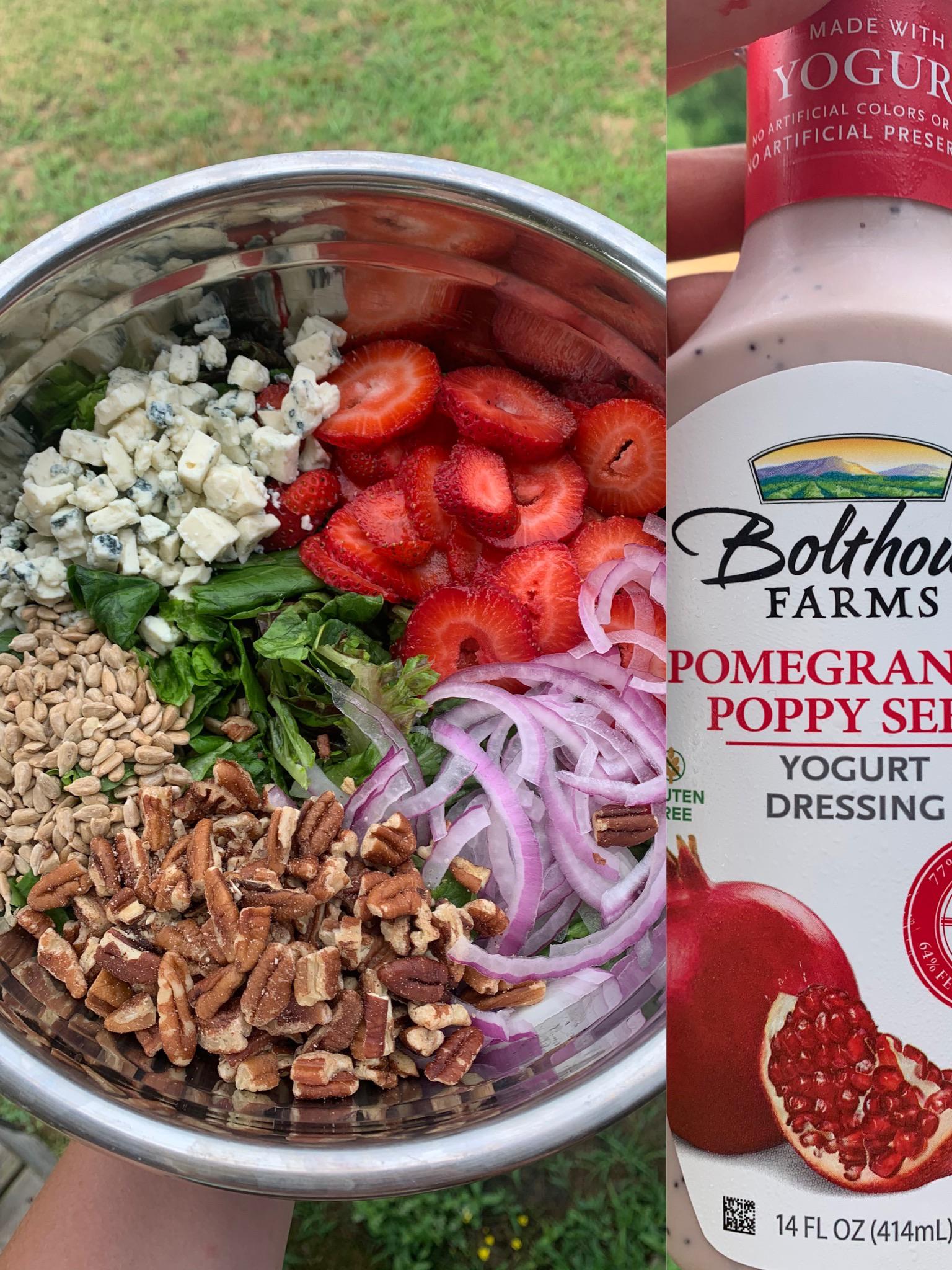 Post workout salad! Also, quick review for this dressing. One of the