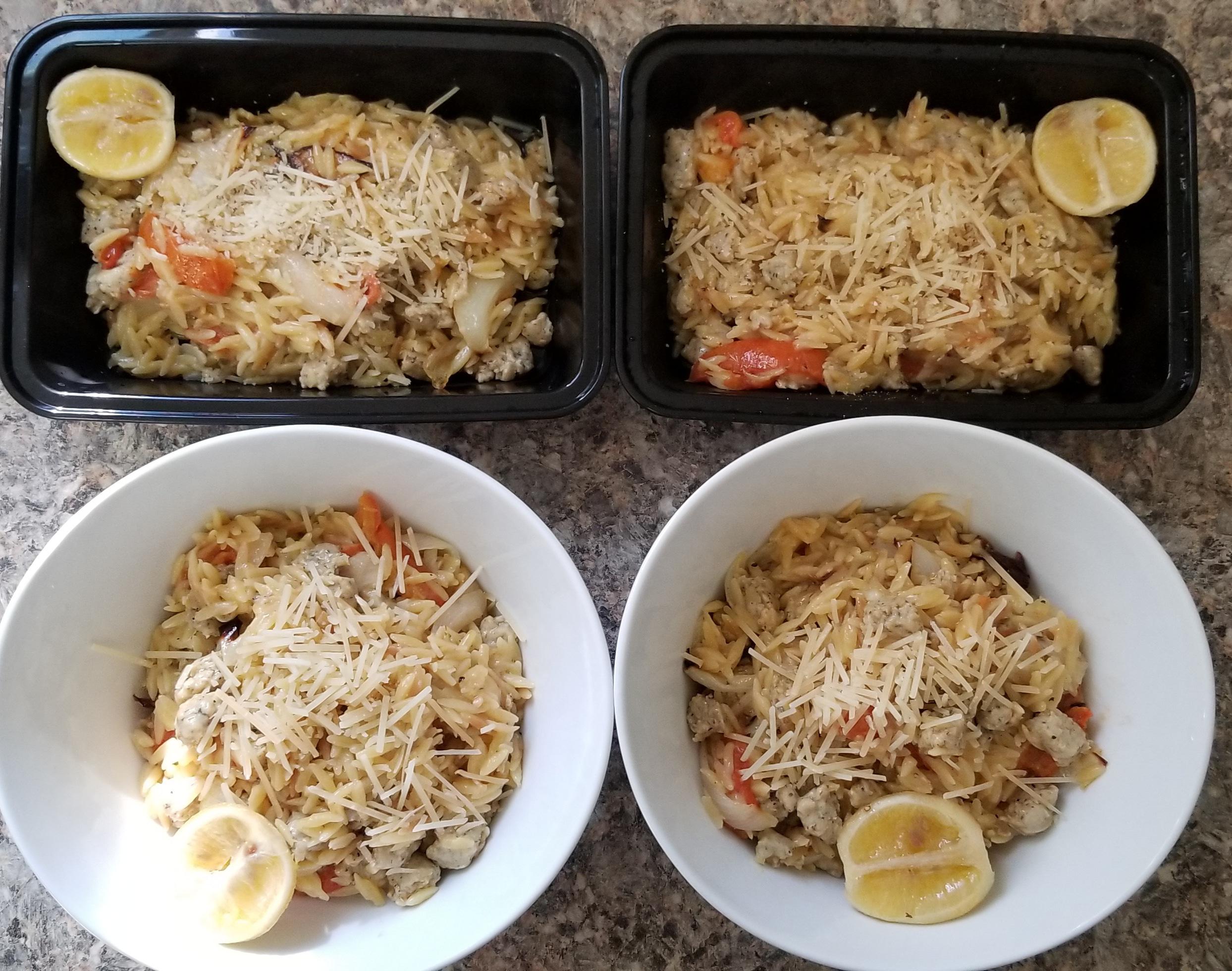 Chicken Sausage Orzo Pilaf r/everyplate