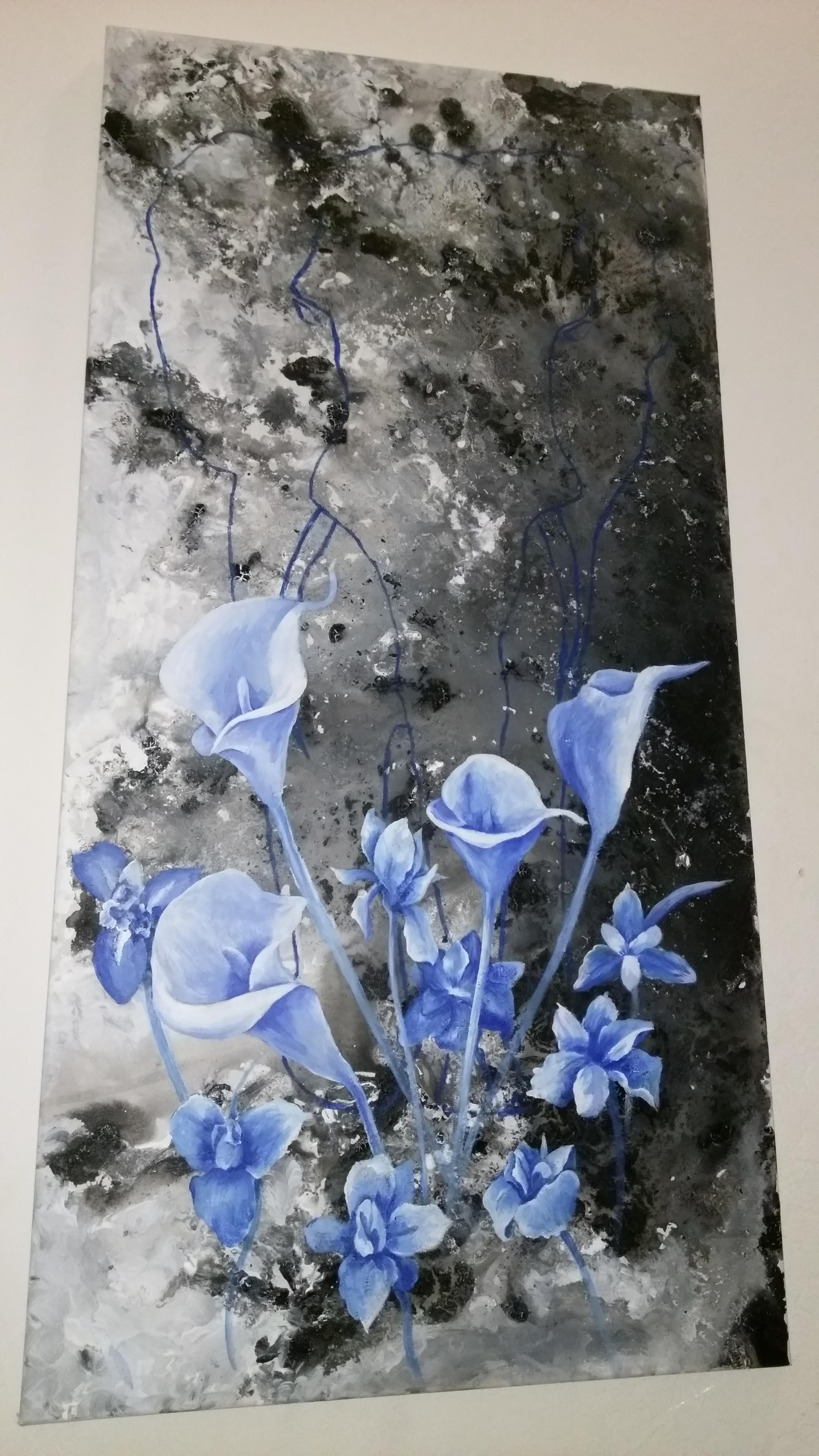 Cobalt Blue, Oil Paint and Pencil, 36 x 48 r/Art