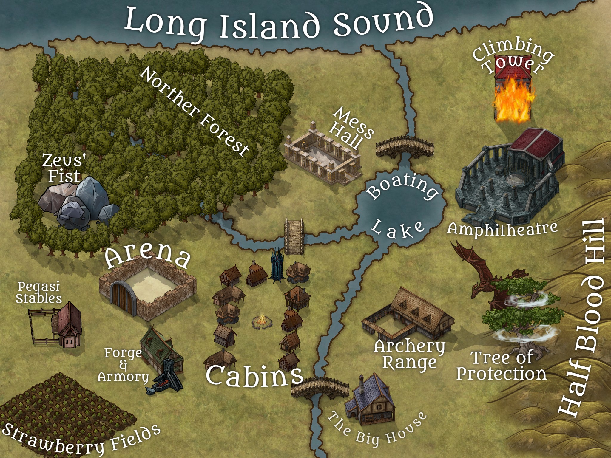 Percy Jackson Camp Half Blood Map