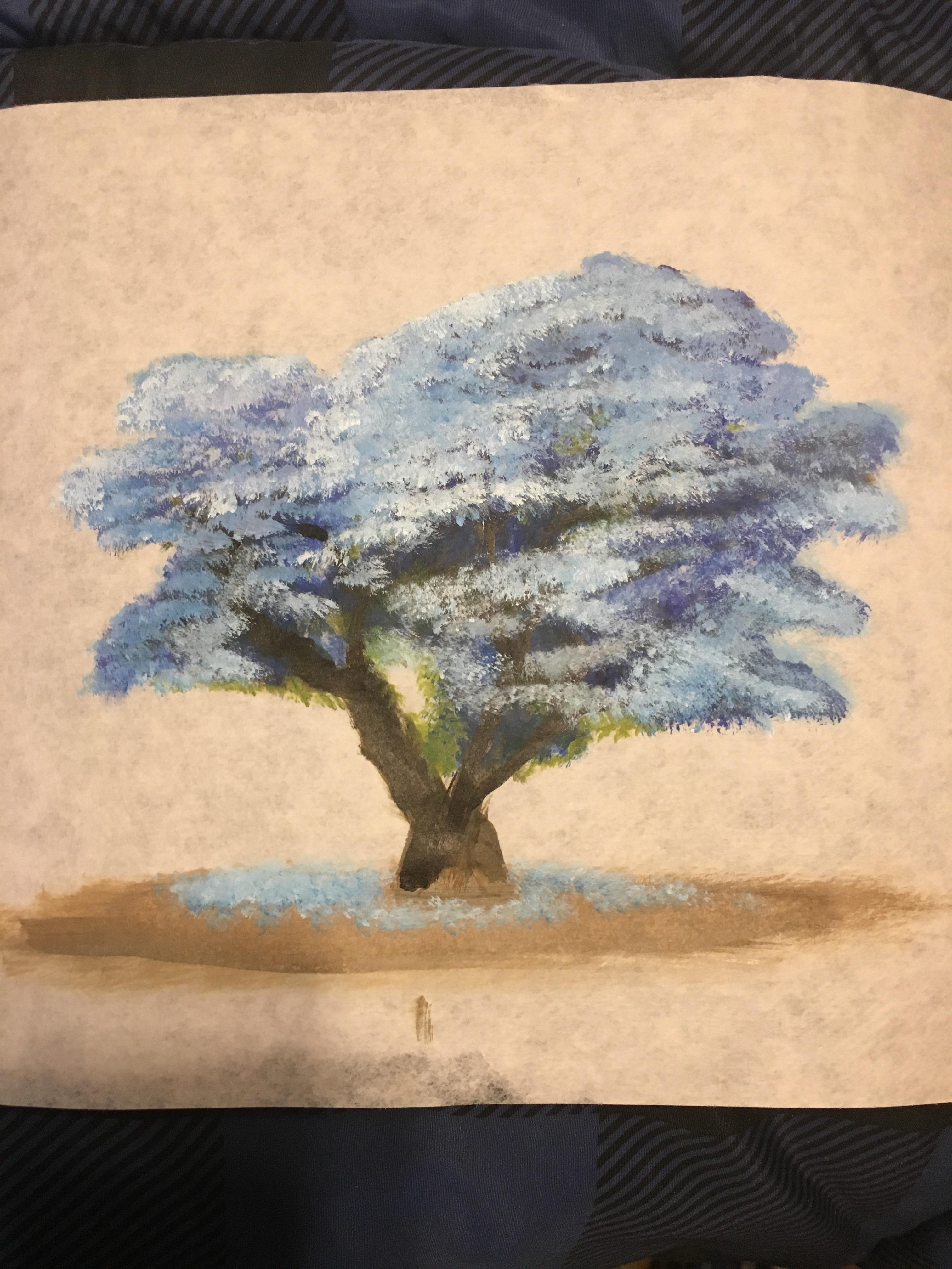 Another practice tree from this afternoon, 8x10,acrylic on kraft paper