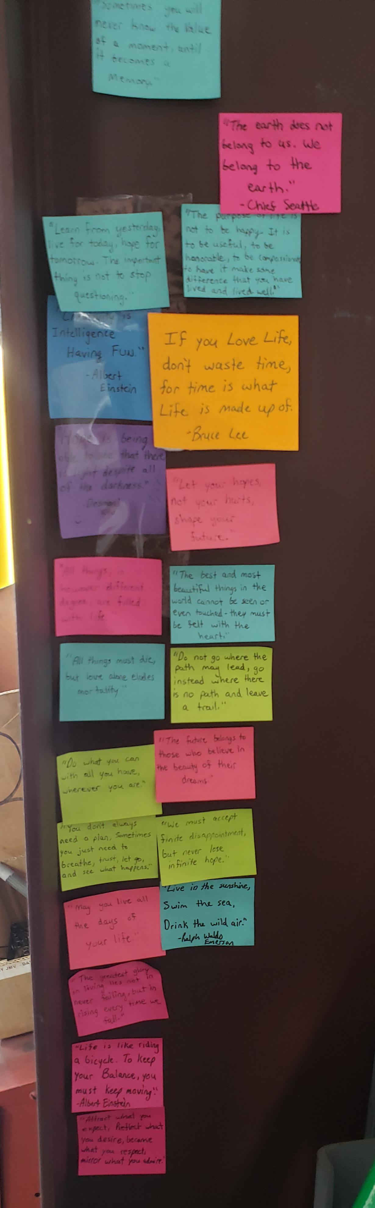 The updated positivity sticky quote note wall r/HumansBeingBros
