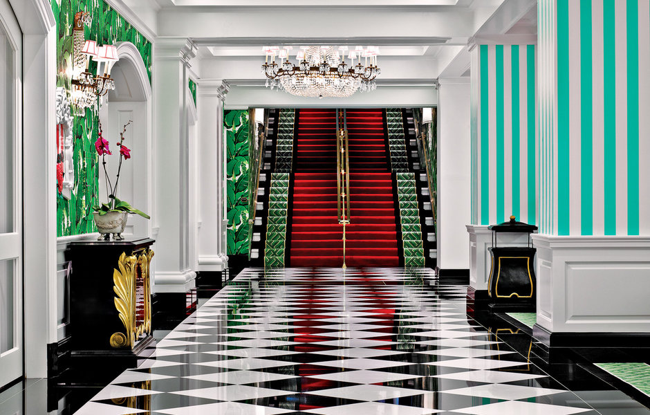 Entrance Lobby at the Greenbrier Hotel in White Sulphur Springs, West