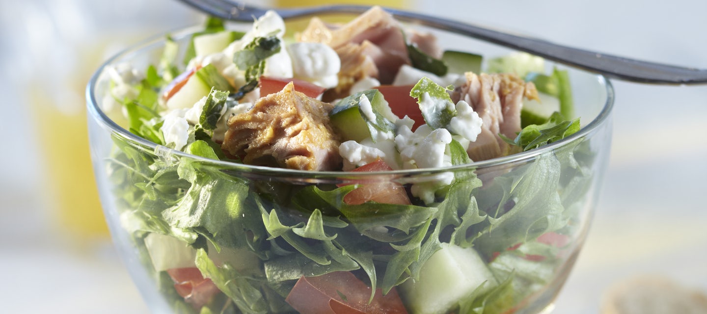 Tuna and cottage cheese salad, only 174 kcal r/1200isplenty