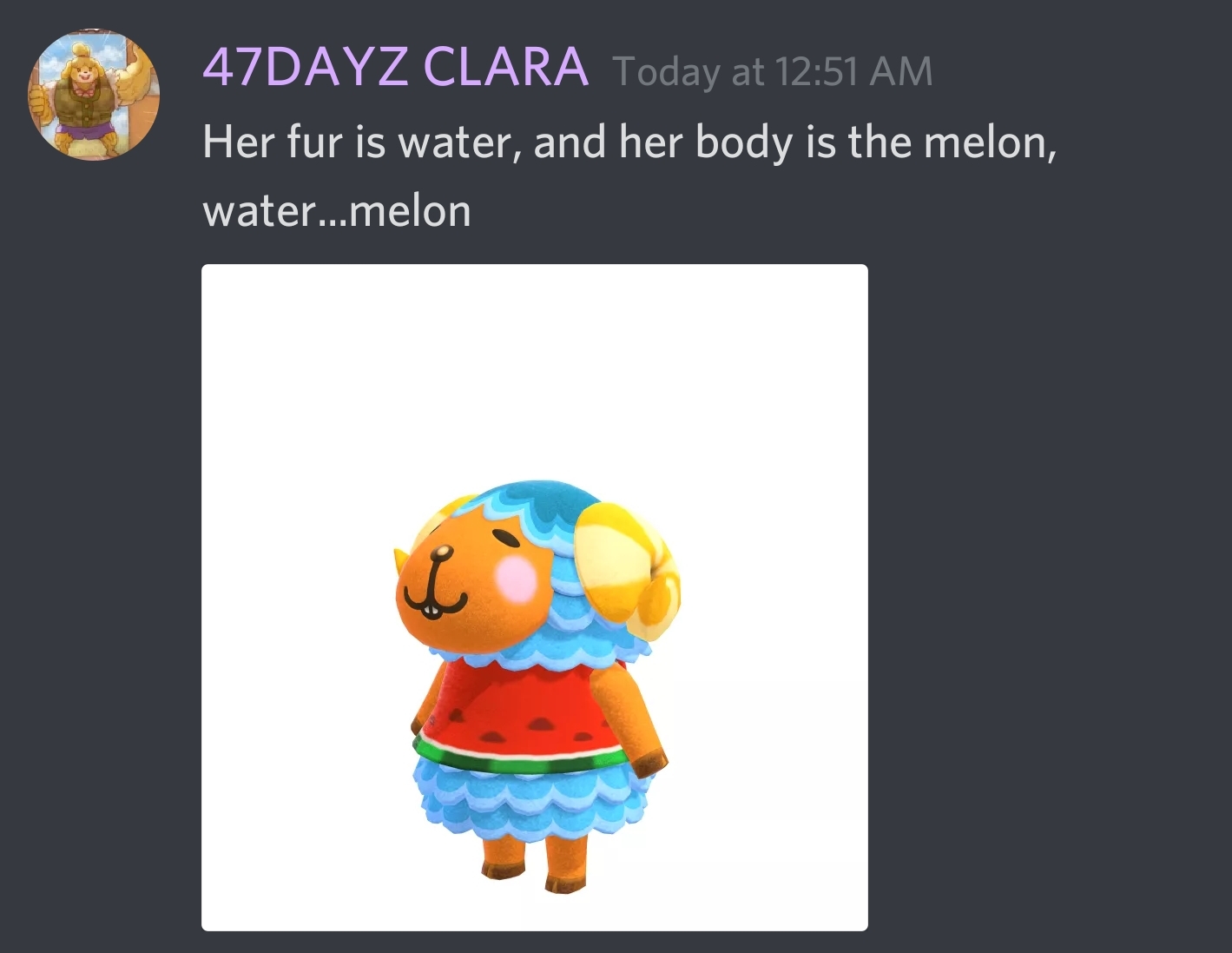 wendy is watermelon r/AnimalCrossing