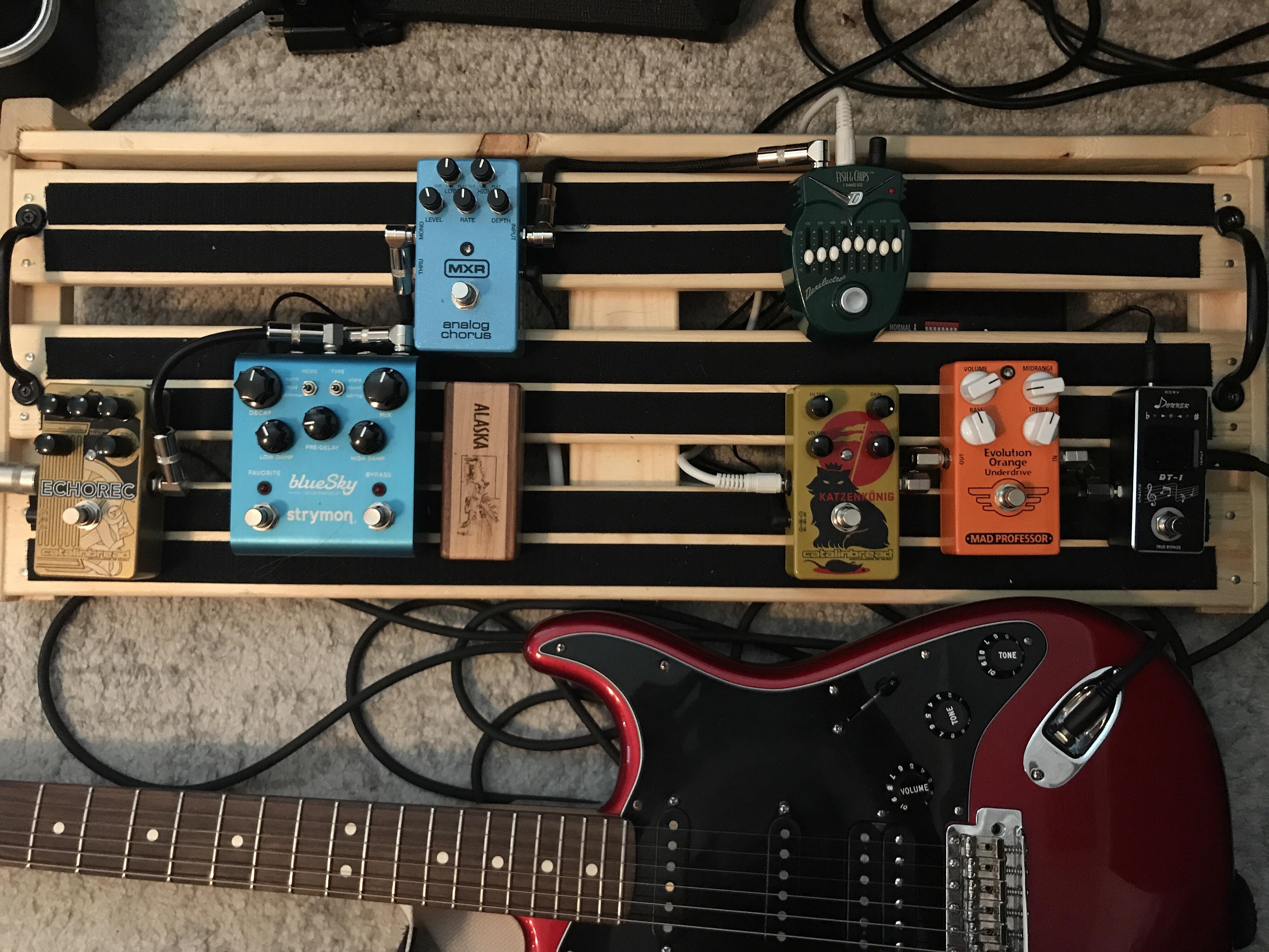 Finally built my IKEA Pedalboard! guitarpedals