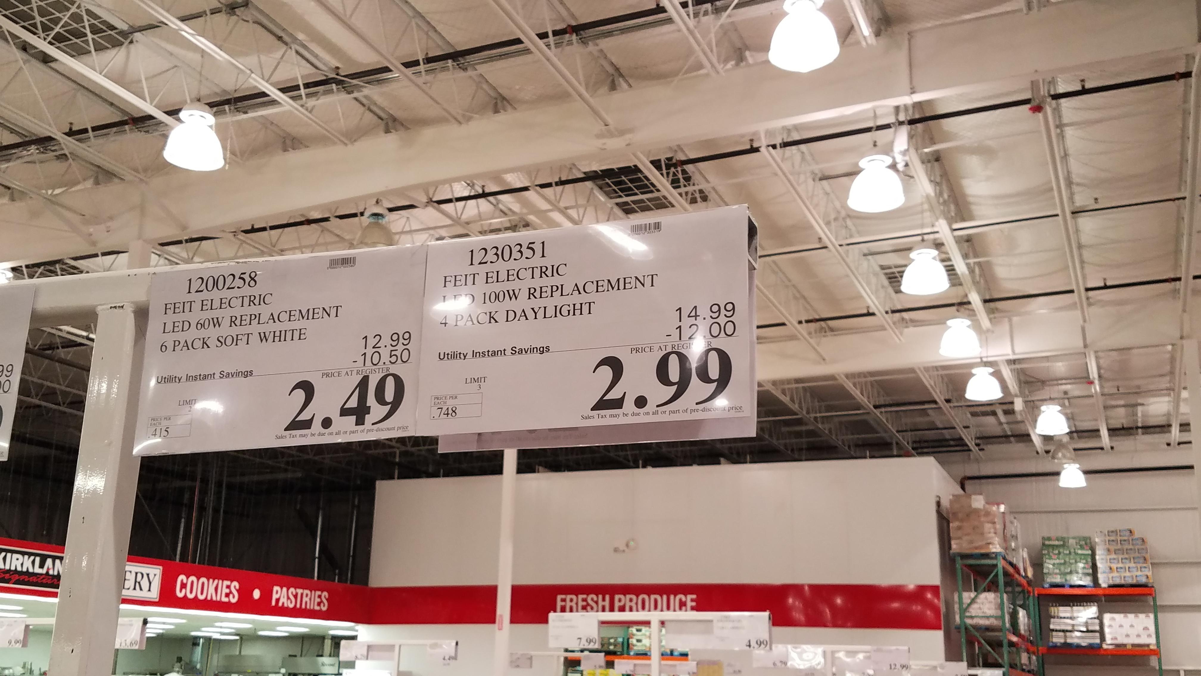 Feit electric 100w equivalent LED light bulbs on sale at costco r