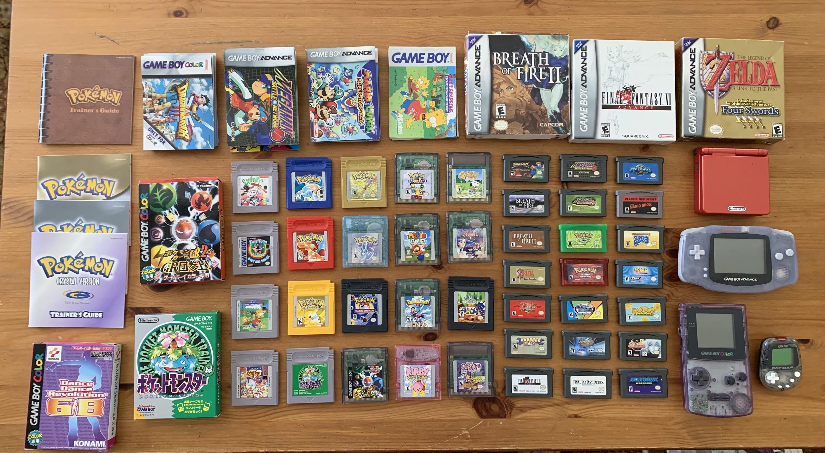 A game girl’s GameBoy collection Gameboy