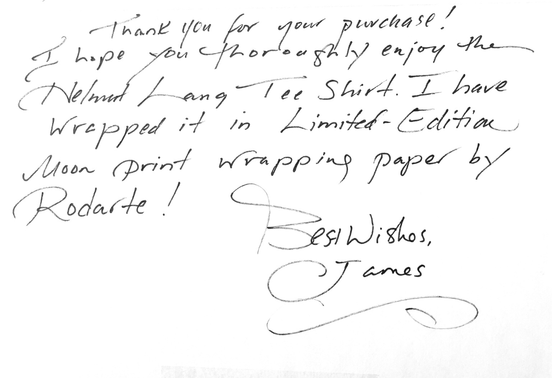 This thank you note from an eBay seller. r/PenmanshipPorn