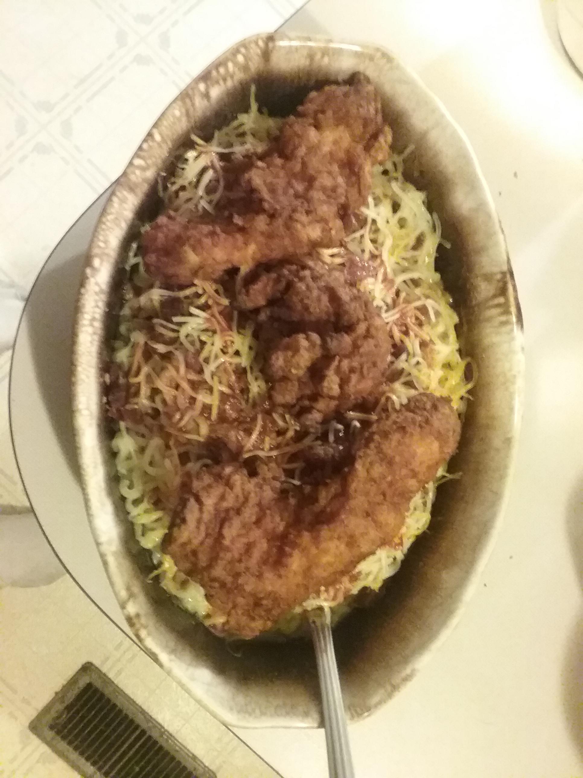 [I ate] Ramen noodles with shredded cheese, bacon bits, garlic powder