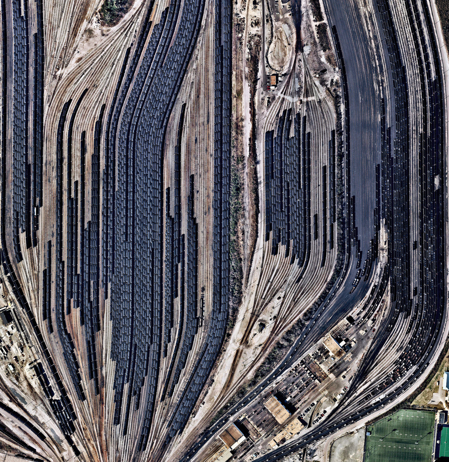 Train cars filled with coal are stationed in Norfolk, Virginia