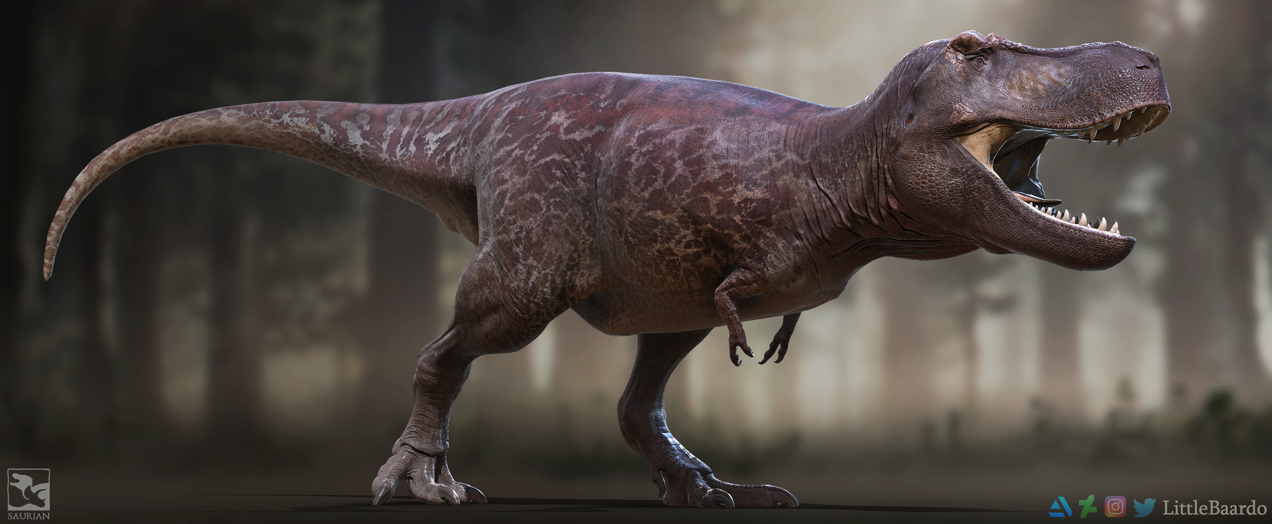[Dino Art] New Saurian Rex design fully rendered by Rj Palmer and
