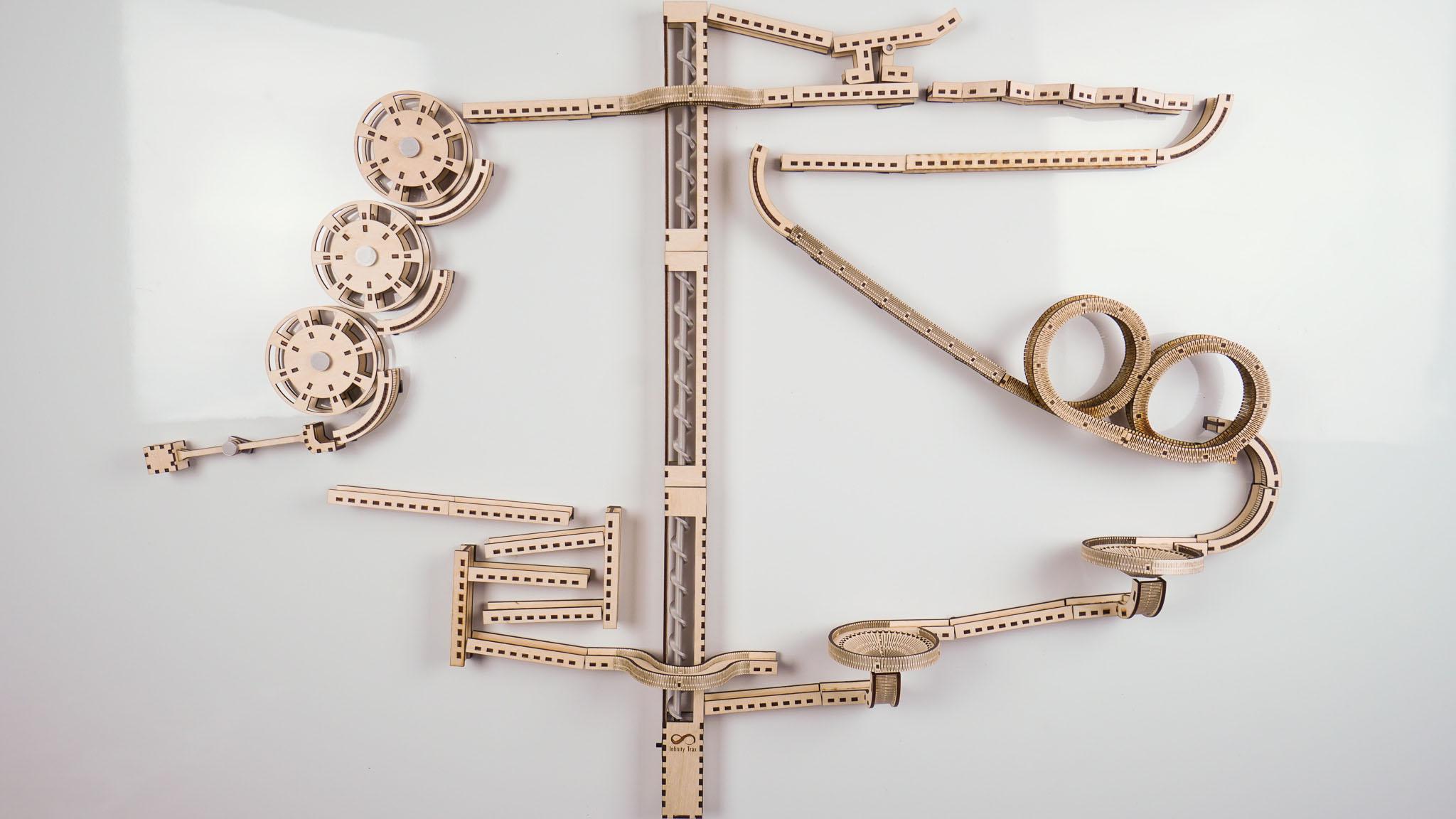 Minimalist marble run made from laser cut plywood. r/DesignPorn