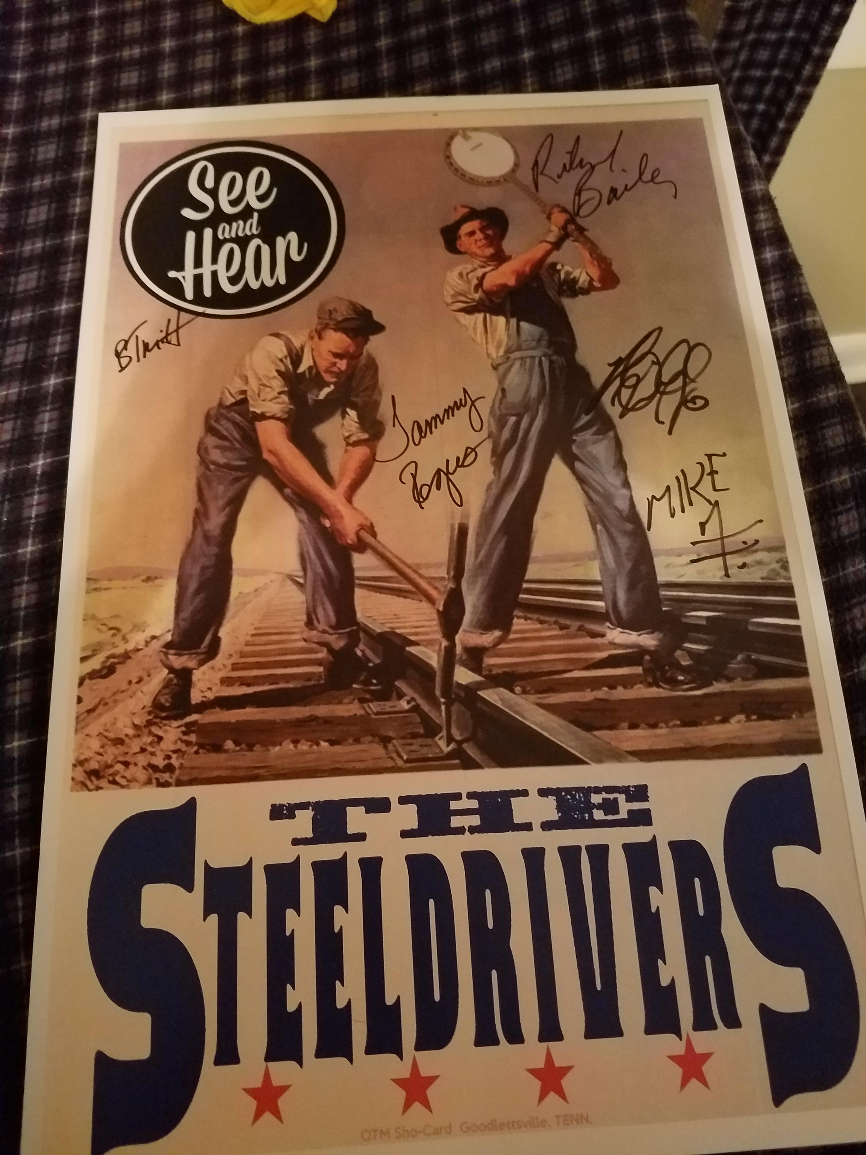Got signatures from all the members of The Steeldrivers!! r/Bluegrass