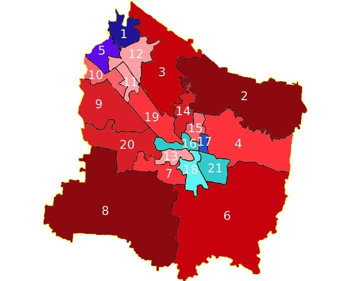 Rutherford County Commission Districts by 2020 Presidential Margin r