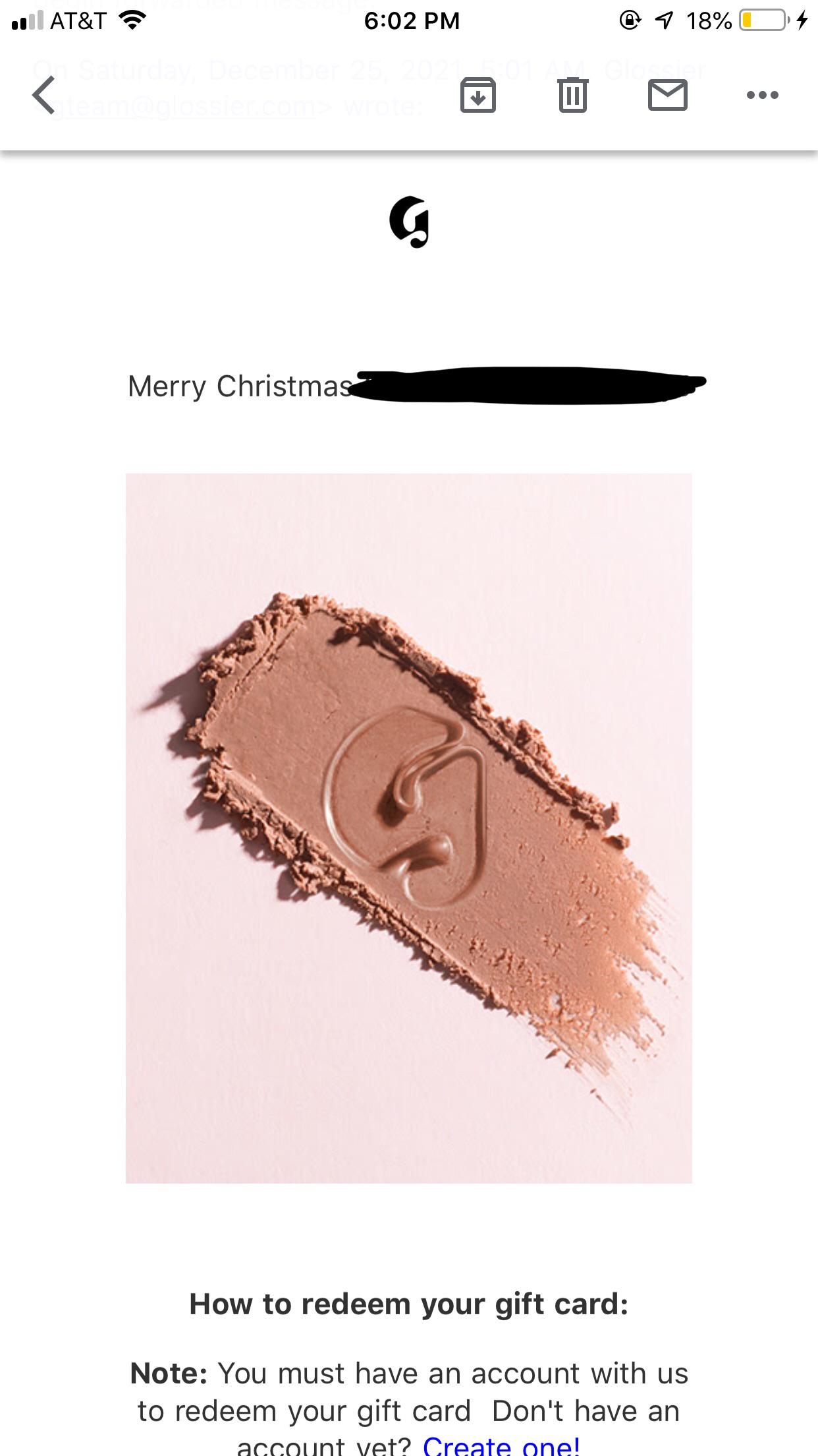 A family member gifted me an egift card!! So excited r/glossier