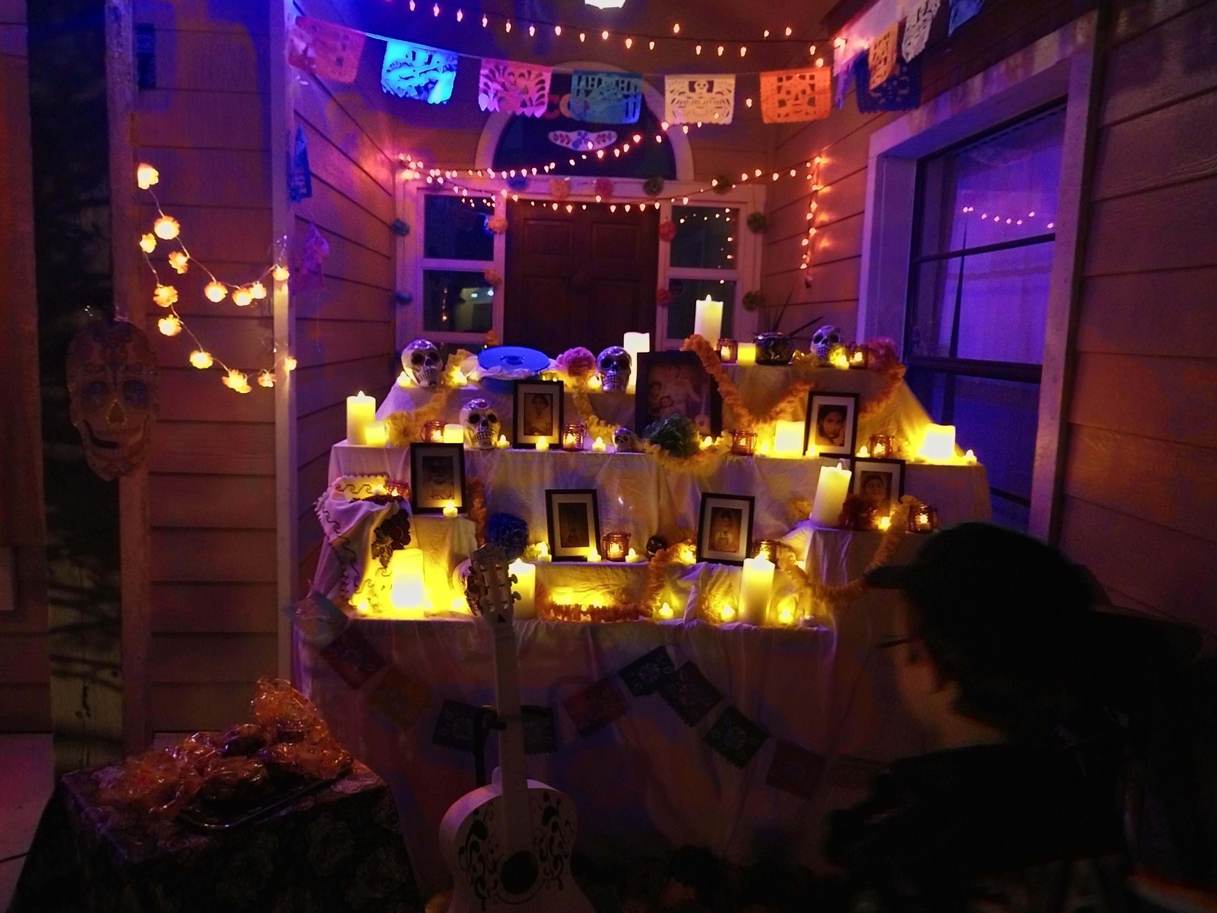 This perfect CoCo house in my neighborhood. They were projecting the