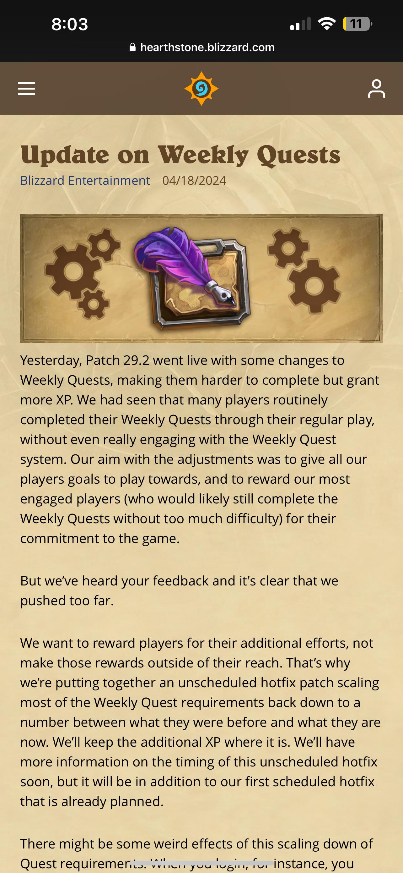 To the surprise of nobody, blizzard is bringing quest requirements back