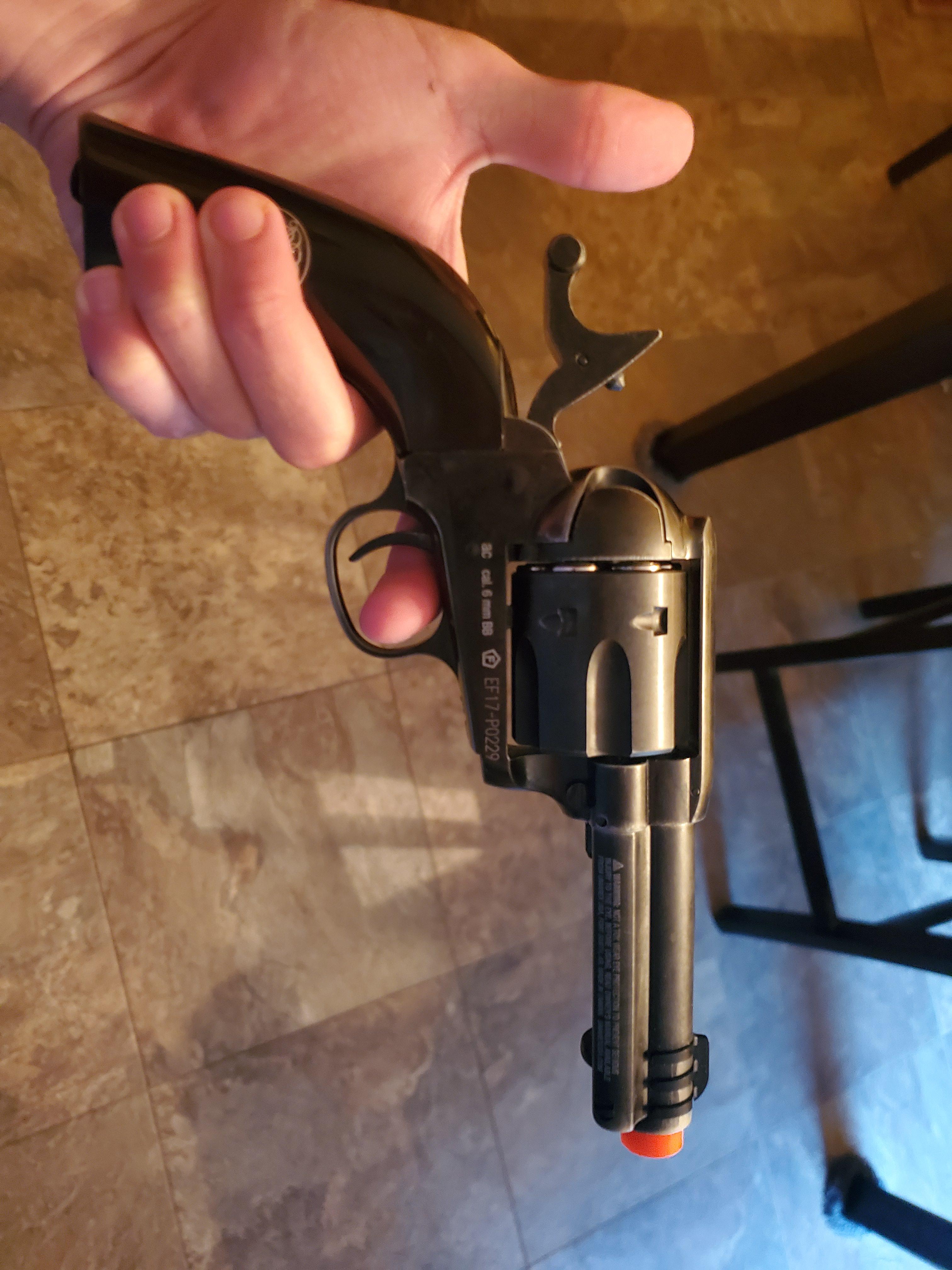 The hammer on my Elite Force smoke wagon is stuck back, and the trigger