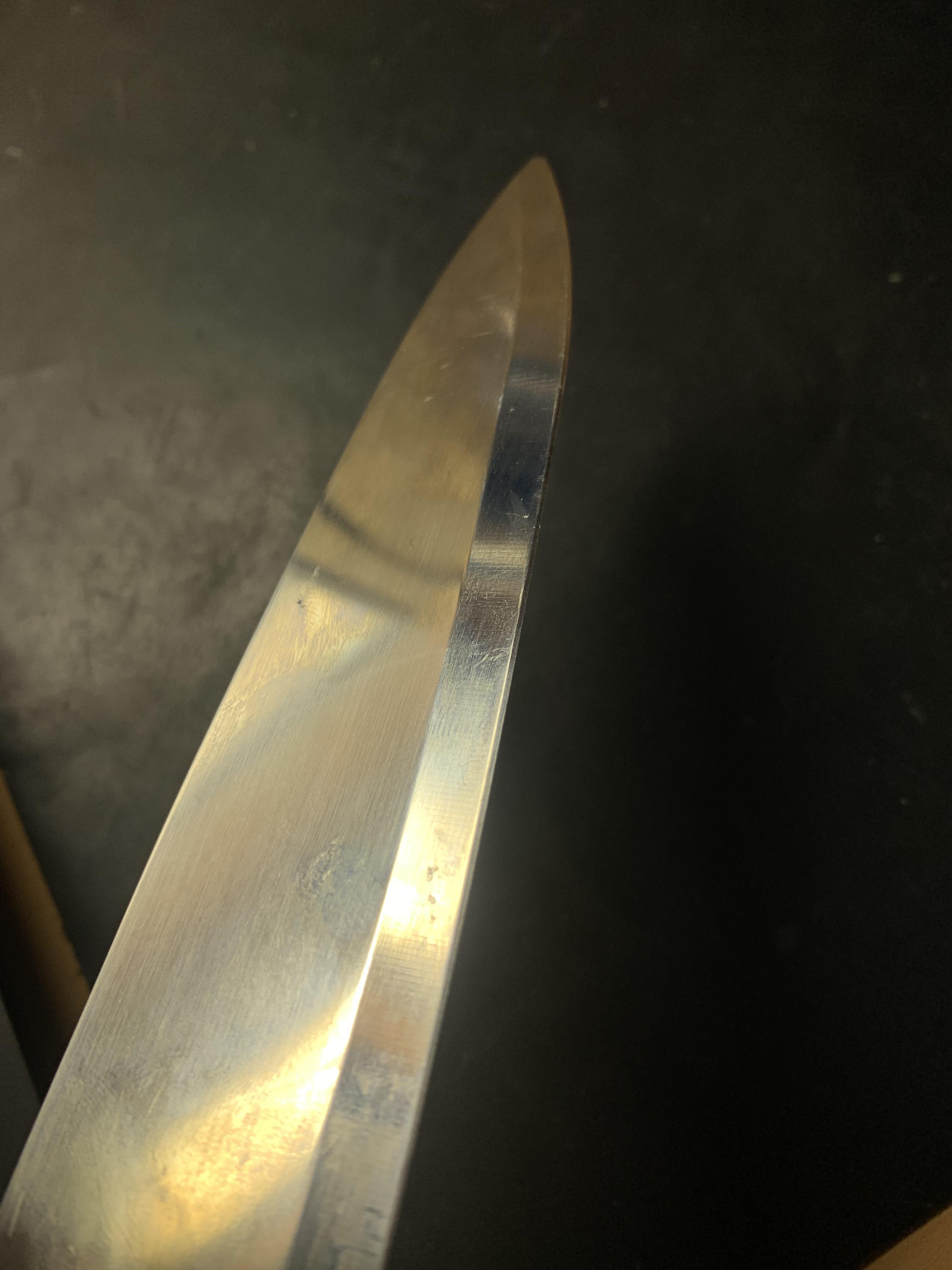 This rather cheap knife has a 20°ish micro bevel on a 17°ish bevel