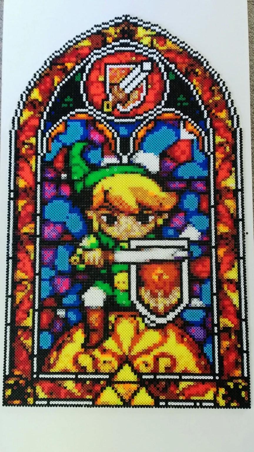 Finished another big project Zelda Stained Glass 2.0. r/beadsprites