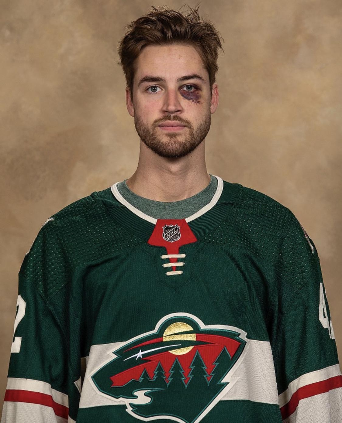 Mat Robson with one of the best media day photos I've ever seen. r/hockey