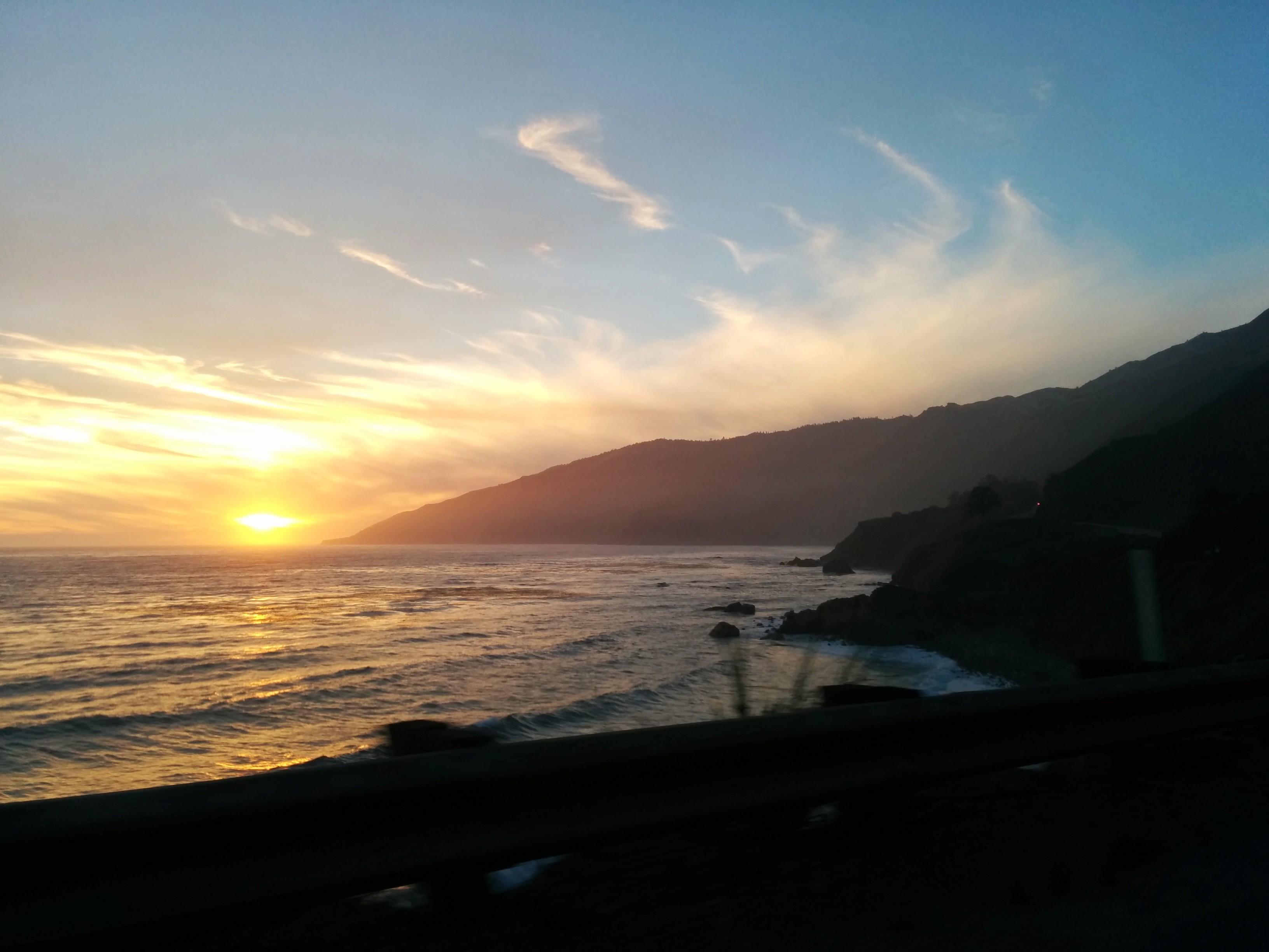 Cabrillo Highway at sunset. r/pics