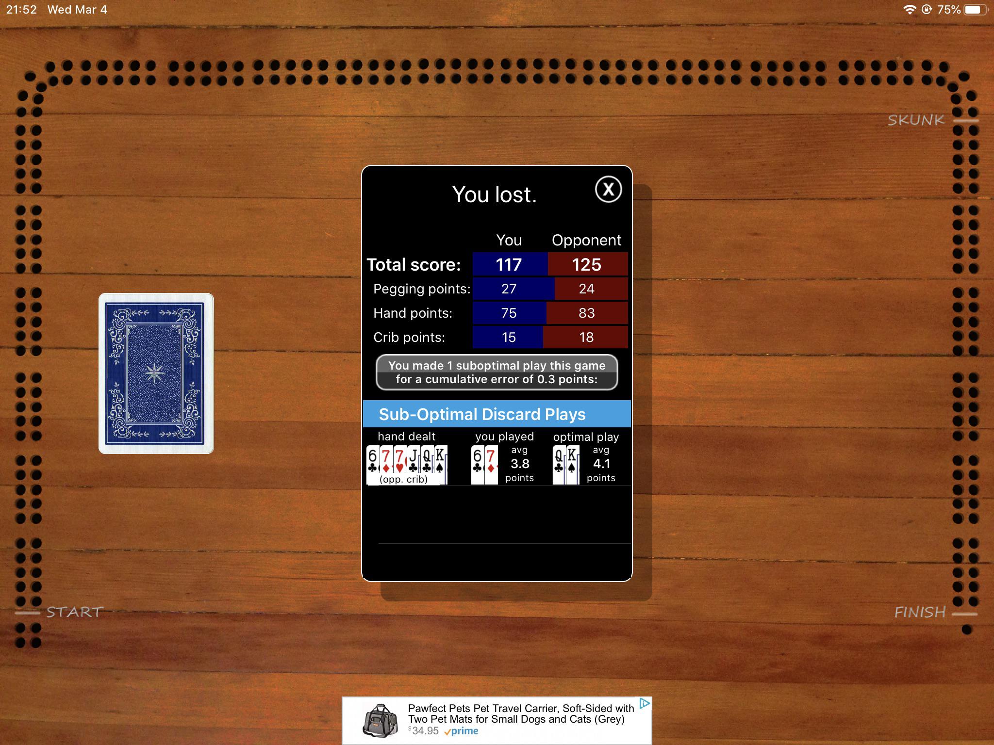 [ADVICE] Why was this discard into my opponent’s crib considered sub