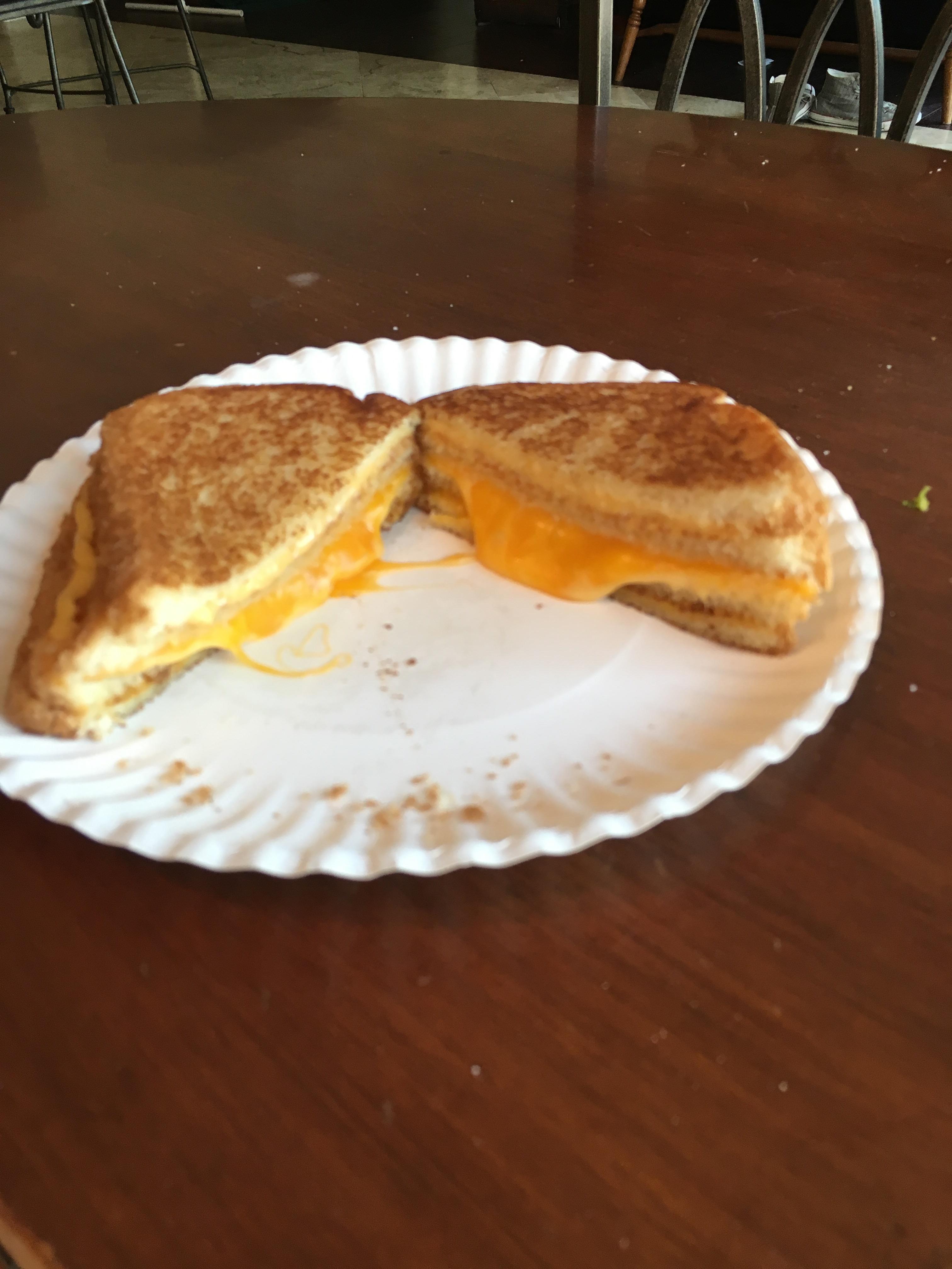 Grilled cheese inside a grilled cheese (basic white bread with a total