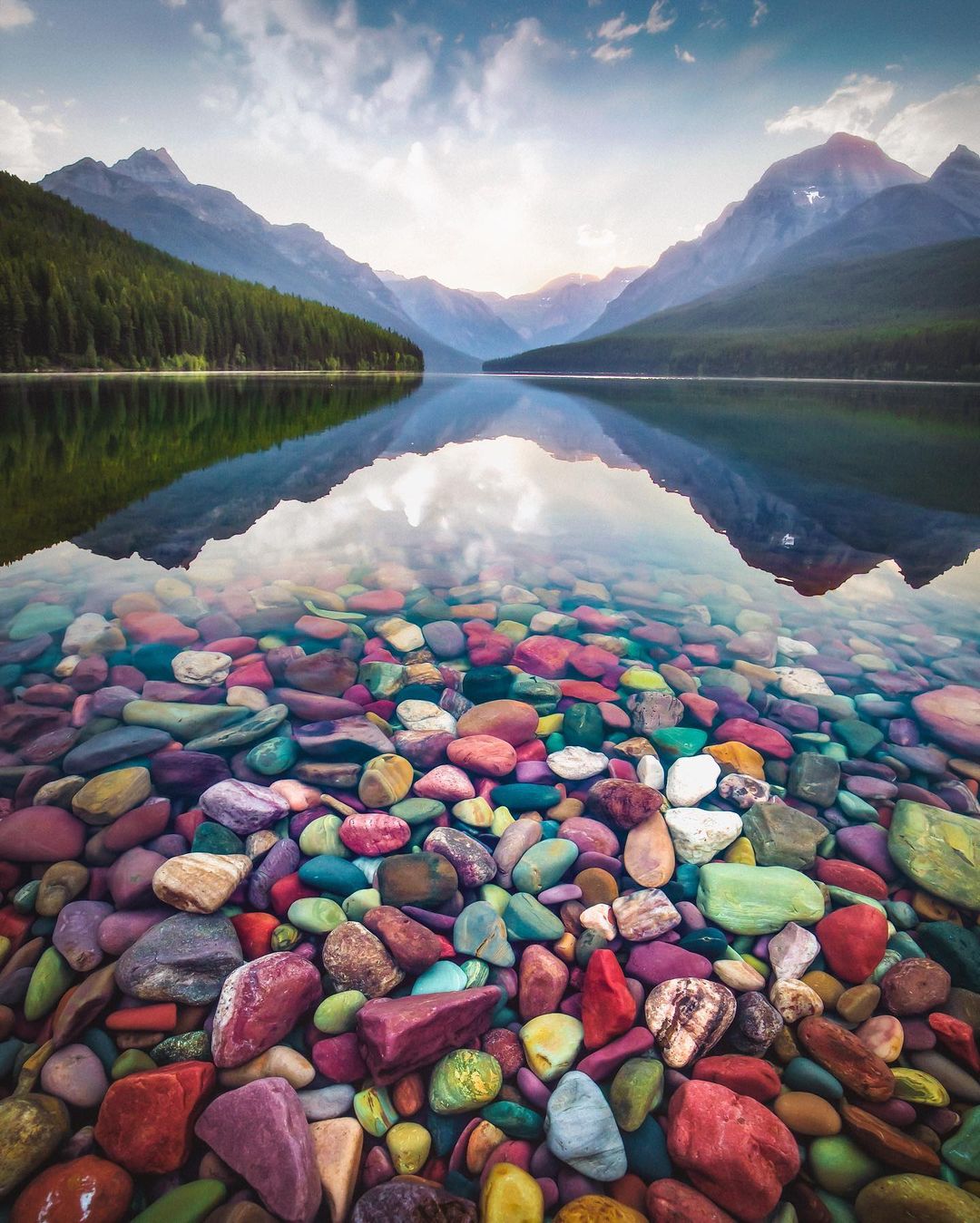 Lake McDonald, Montana is the largest lake in Glacier National Park