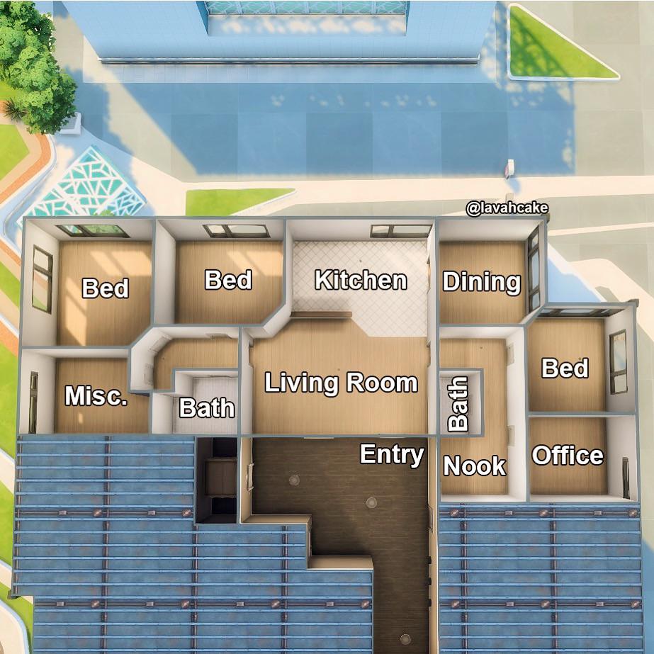 Created a floor plan for one of the apartments in the Sims 4 🤍 (930