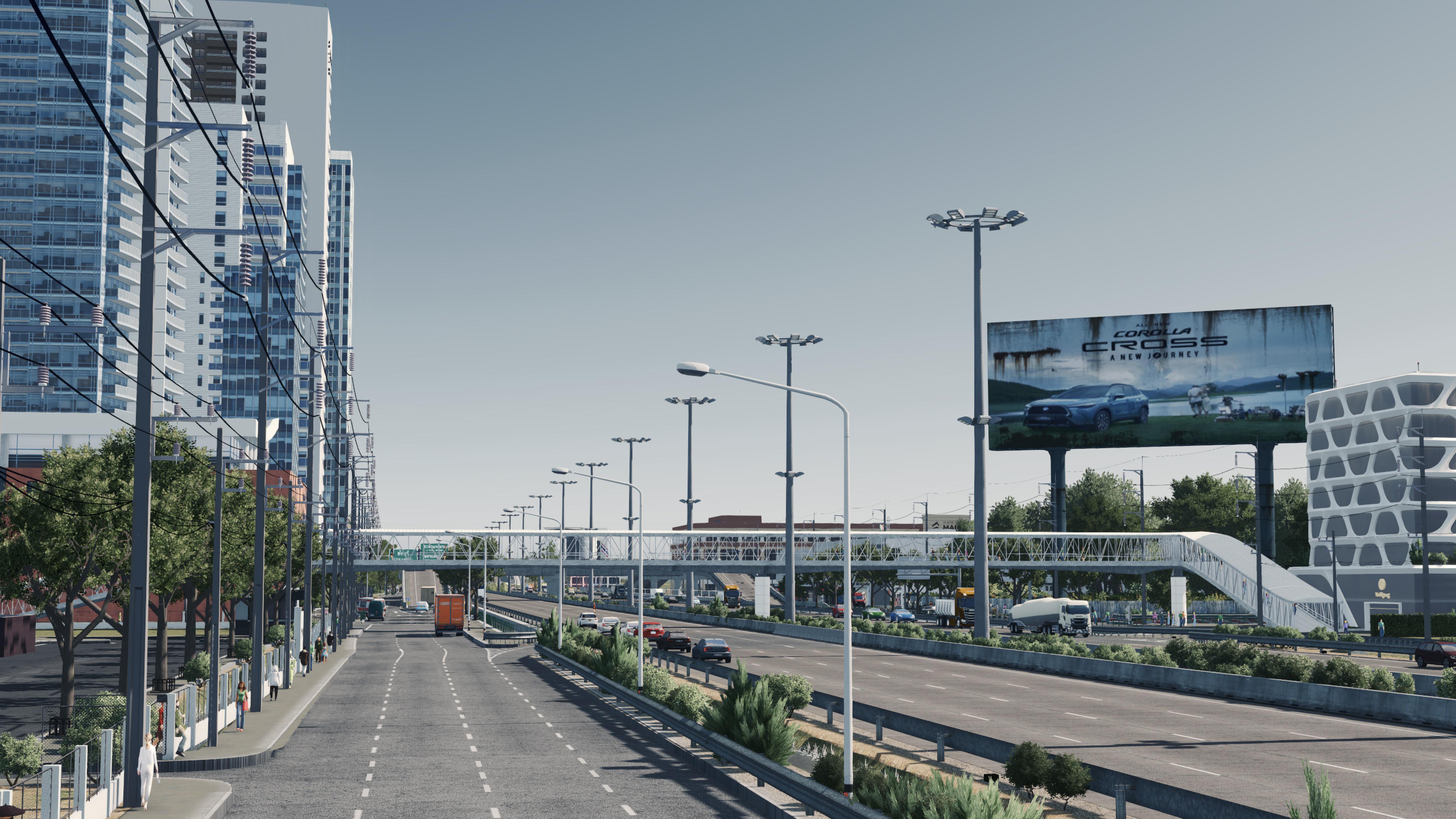 Highway and frontage road r/CitiesSkylines