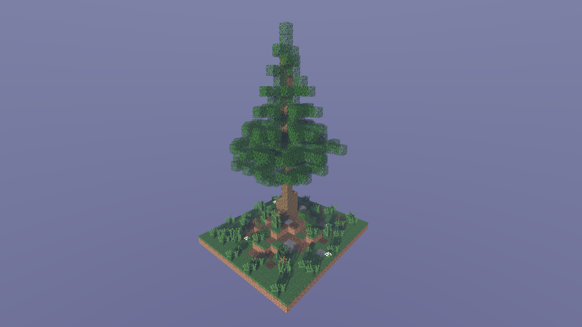 I tried my hand at creating a more real version of a spruce tree. Minecraft