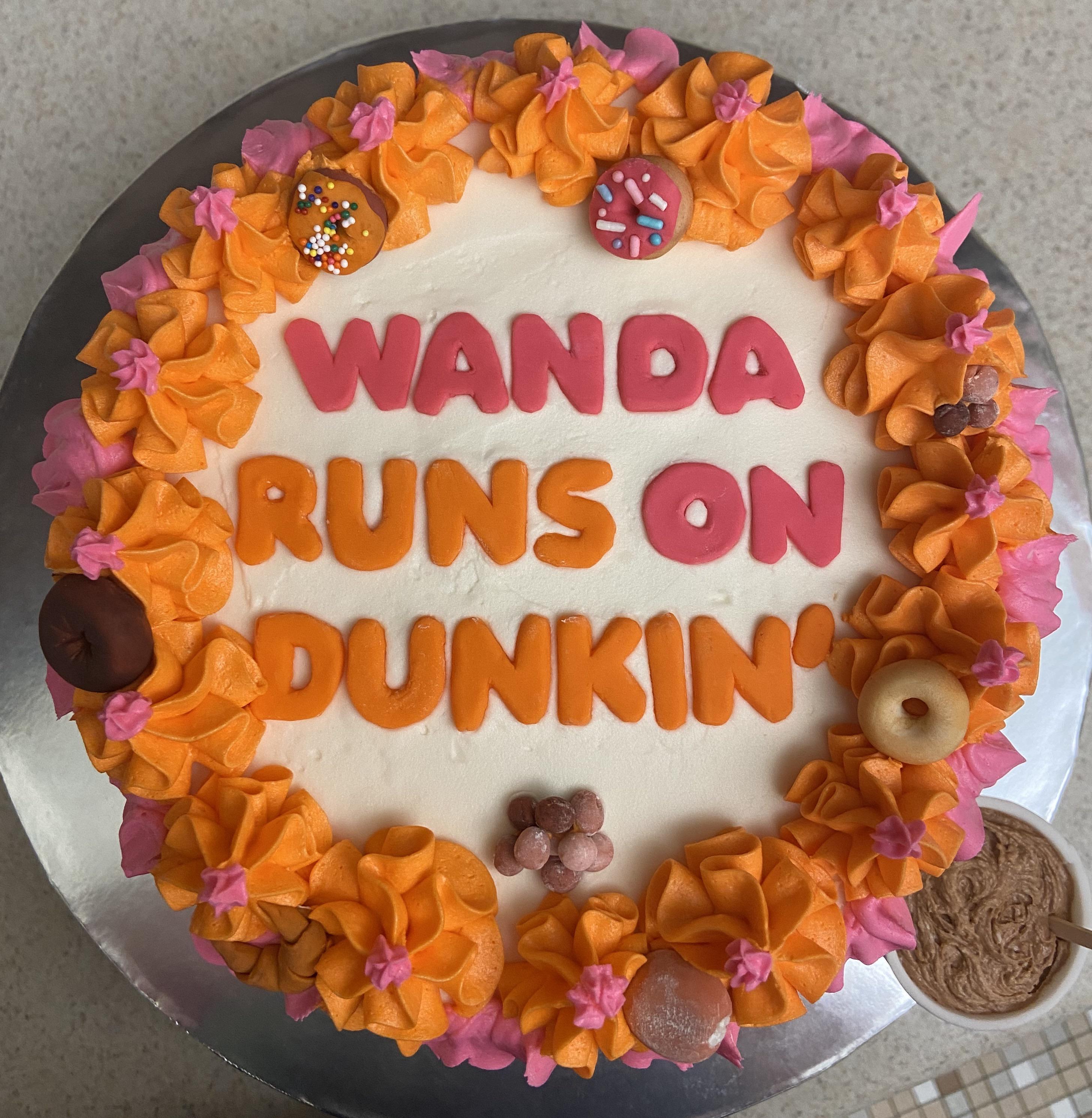 Dunkin’ Donuts themed birthday cake for a coworker cakedecorating