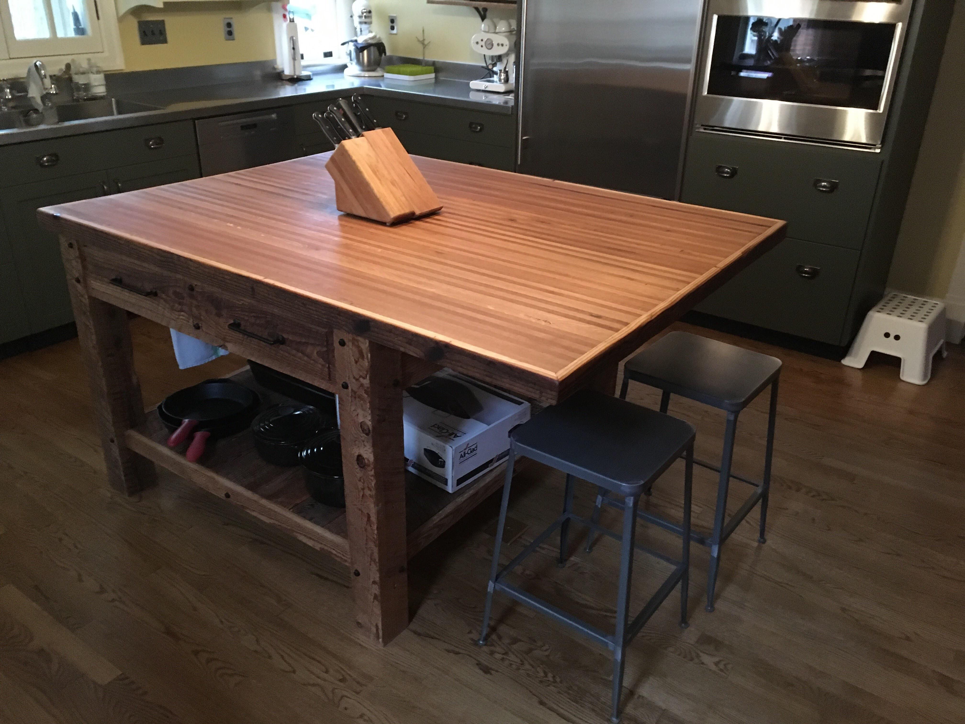 Butcher block kitchen island r/woodworking
