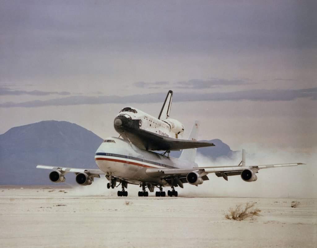 NASA 905, a Boeing 747 Shuttle Carrier Aircraft, departs White Sands