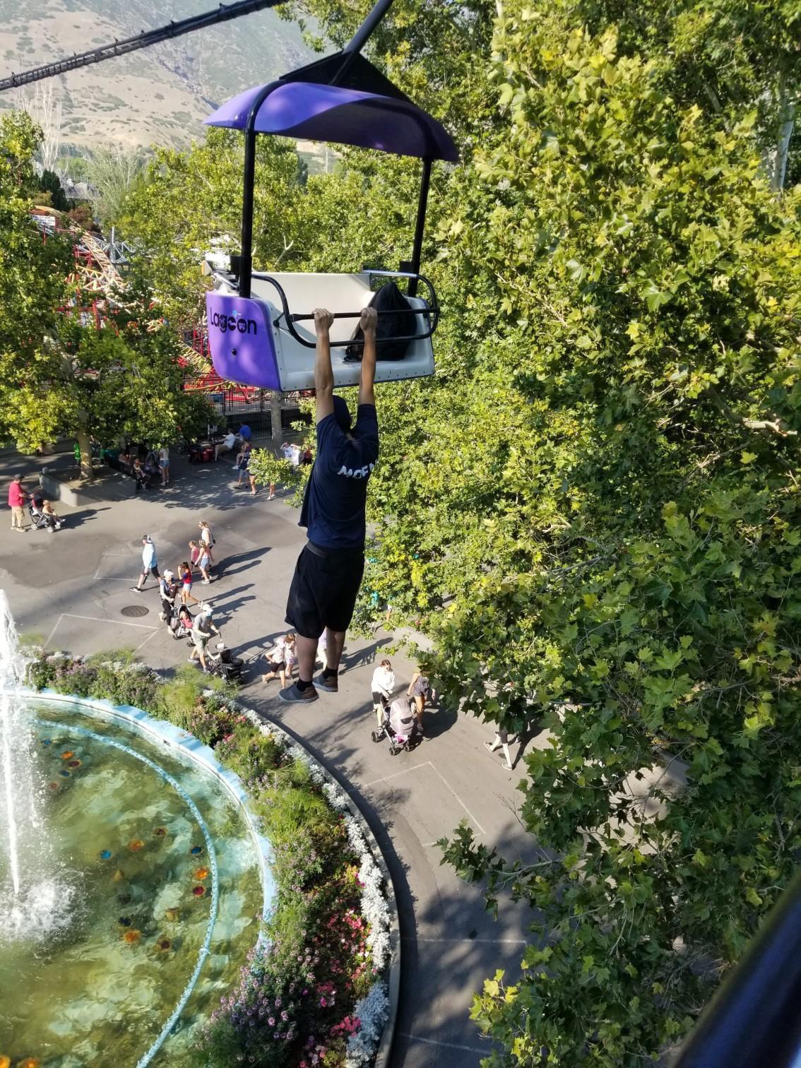 Man moments before falling to his death at Lagoon Amusement Park in