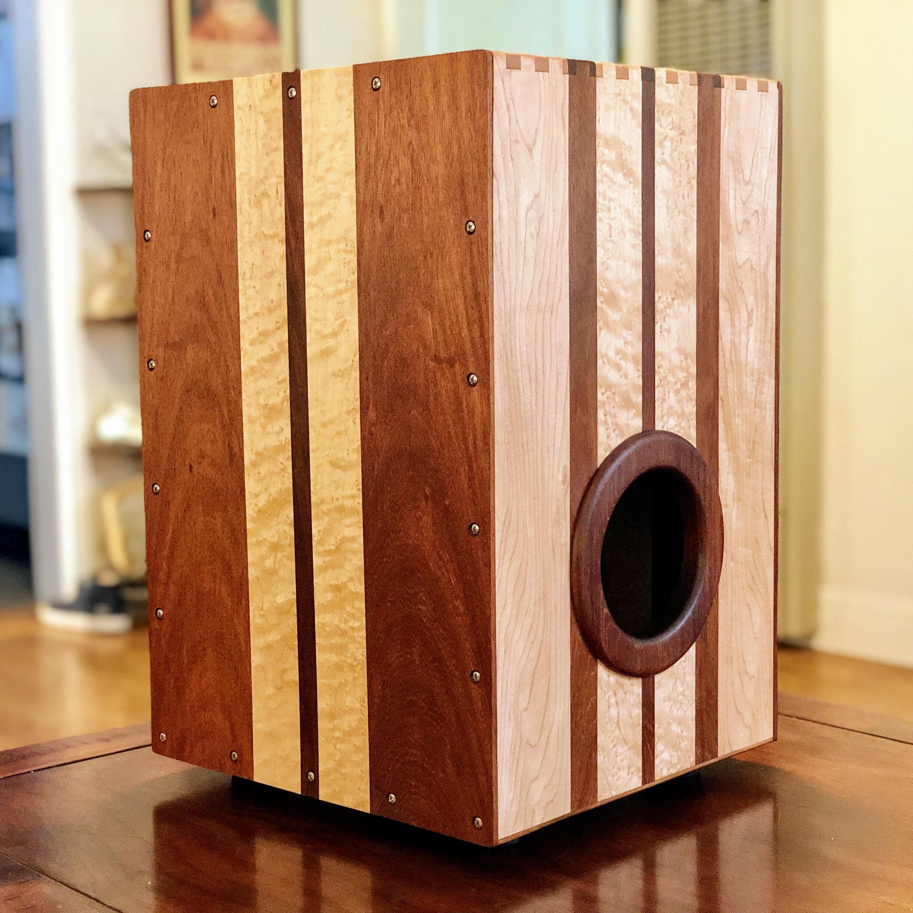 I made a Cajon drum for my Dad for Christmas. It’s made of Wenge and