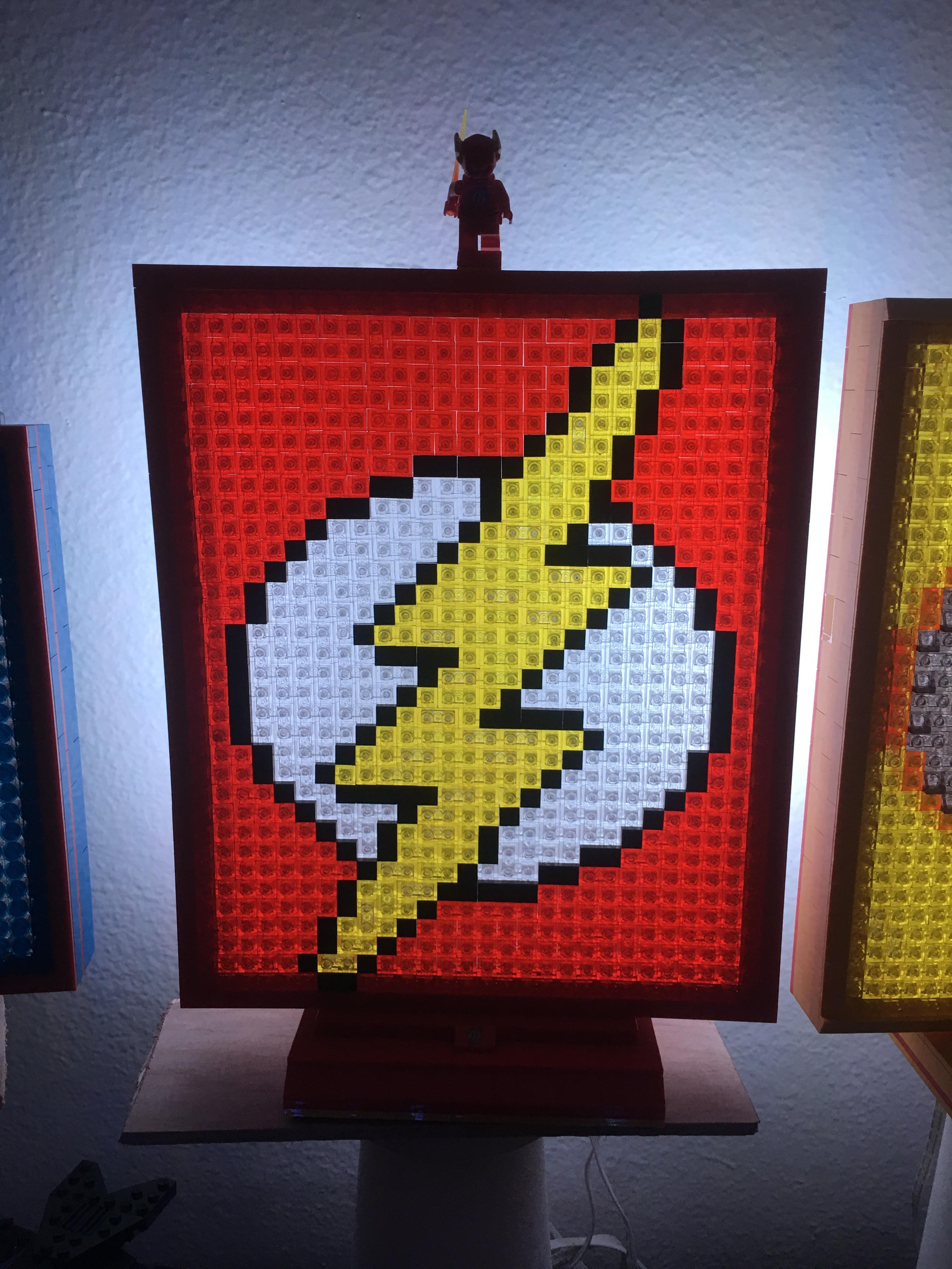 The Flash is my favorite superhero so I made a translucent LEGO mosaic