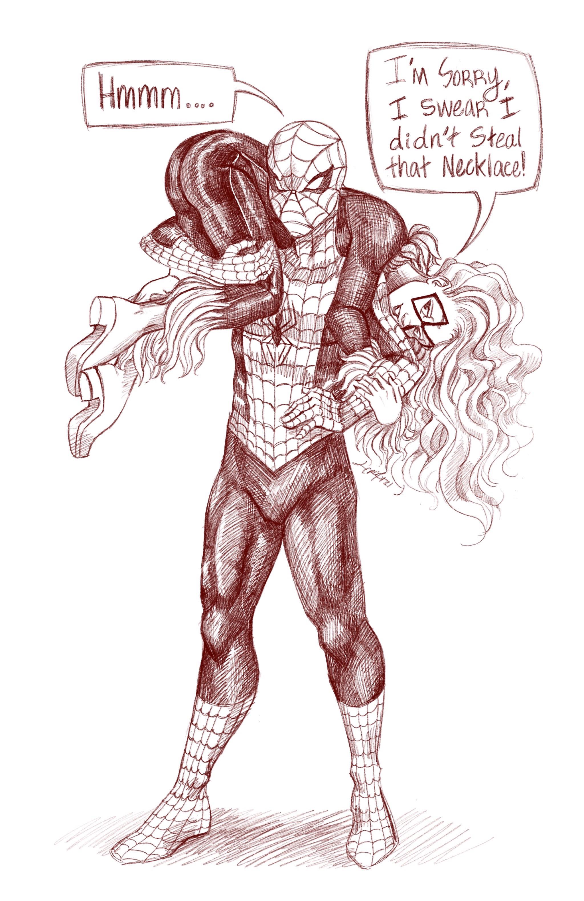 Black Cat and SpiderMan FanArt, by cuddlydevil1114 (me) r/BlackCat